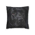 Black Labrador Dog Photo Pillowcase – Square Decorative Throw Pillow Cover