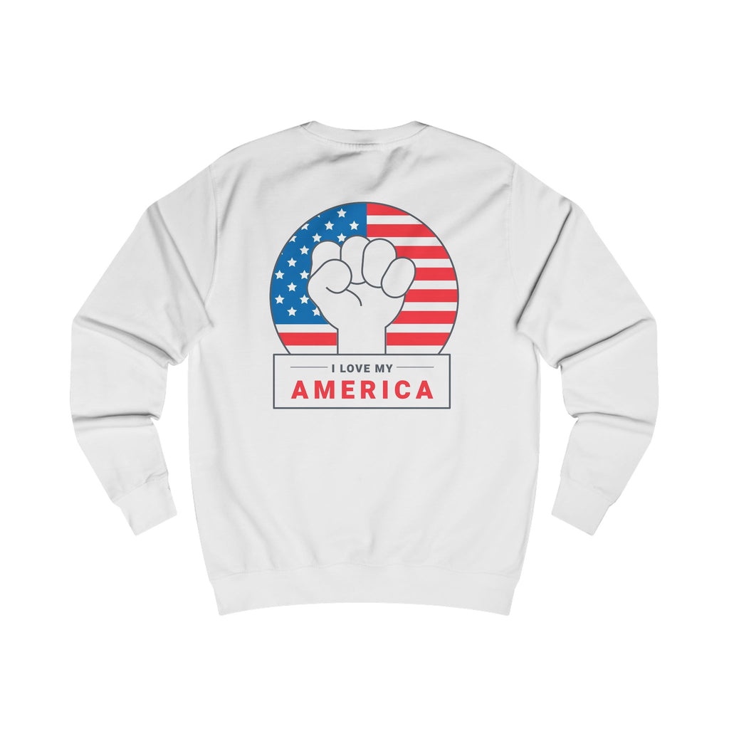 Patriotic Beagle Sweatshirt – "I Love My America" USA Flag Pullover