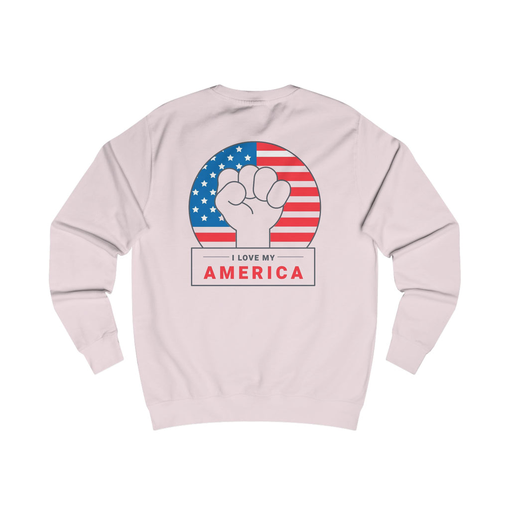 Patriotic Beagle Sweatshirt – "I Love My America" USA Flag Pullover