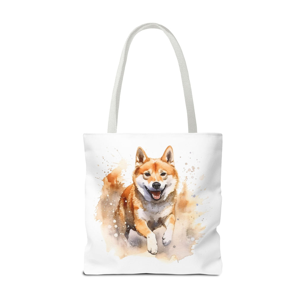 Shiba Inu Watercolor Tote Bag – Cute Running Dog All-Over Print