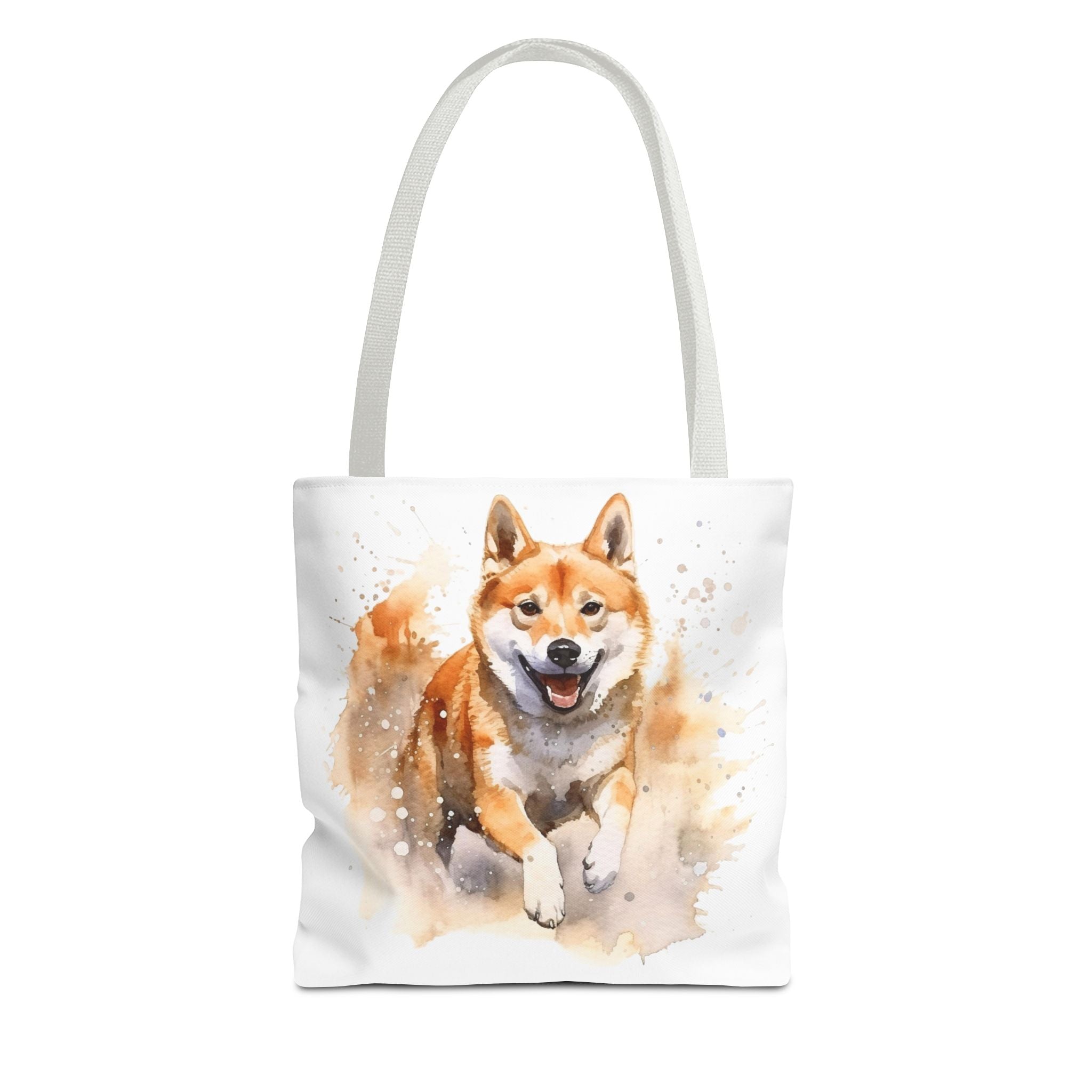 Shiba Inu Watercolor Tote Bag – Cute Running Dog All-Over Print