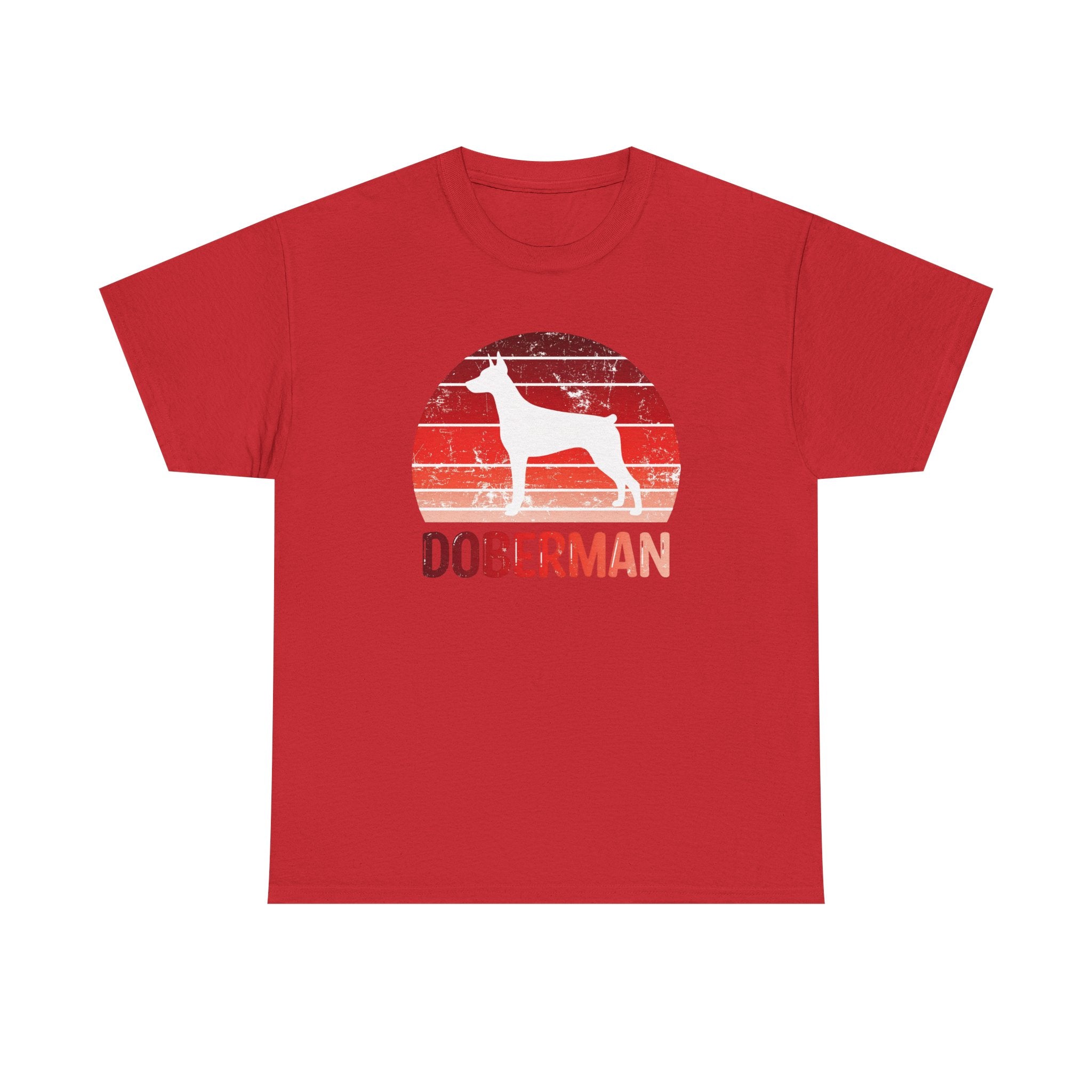 Doberman Retro Sunset T-Shirt – Unisex Dog Lover Graphic Tee