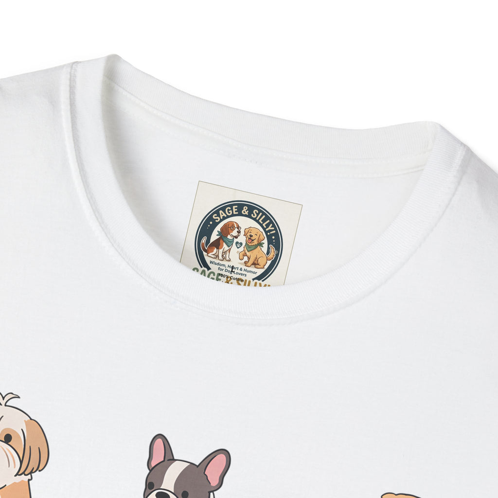 Reading Dogs T-Shirt — Cute Cartoon Dogs with Books Graphic Tee