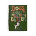 Notebook — "Dogs Make Everything Better" Retro Dog Scooter Journal