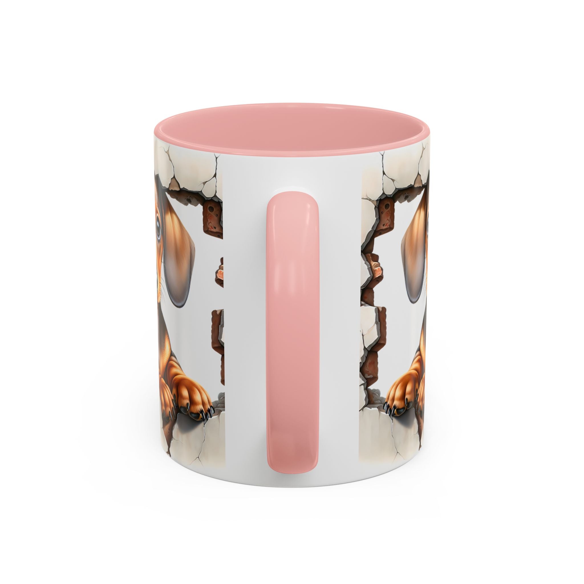 Dachshund Peek-A-Boo Accent Coffee Mug — Cute Puppy Dog Gift (11/15oz)