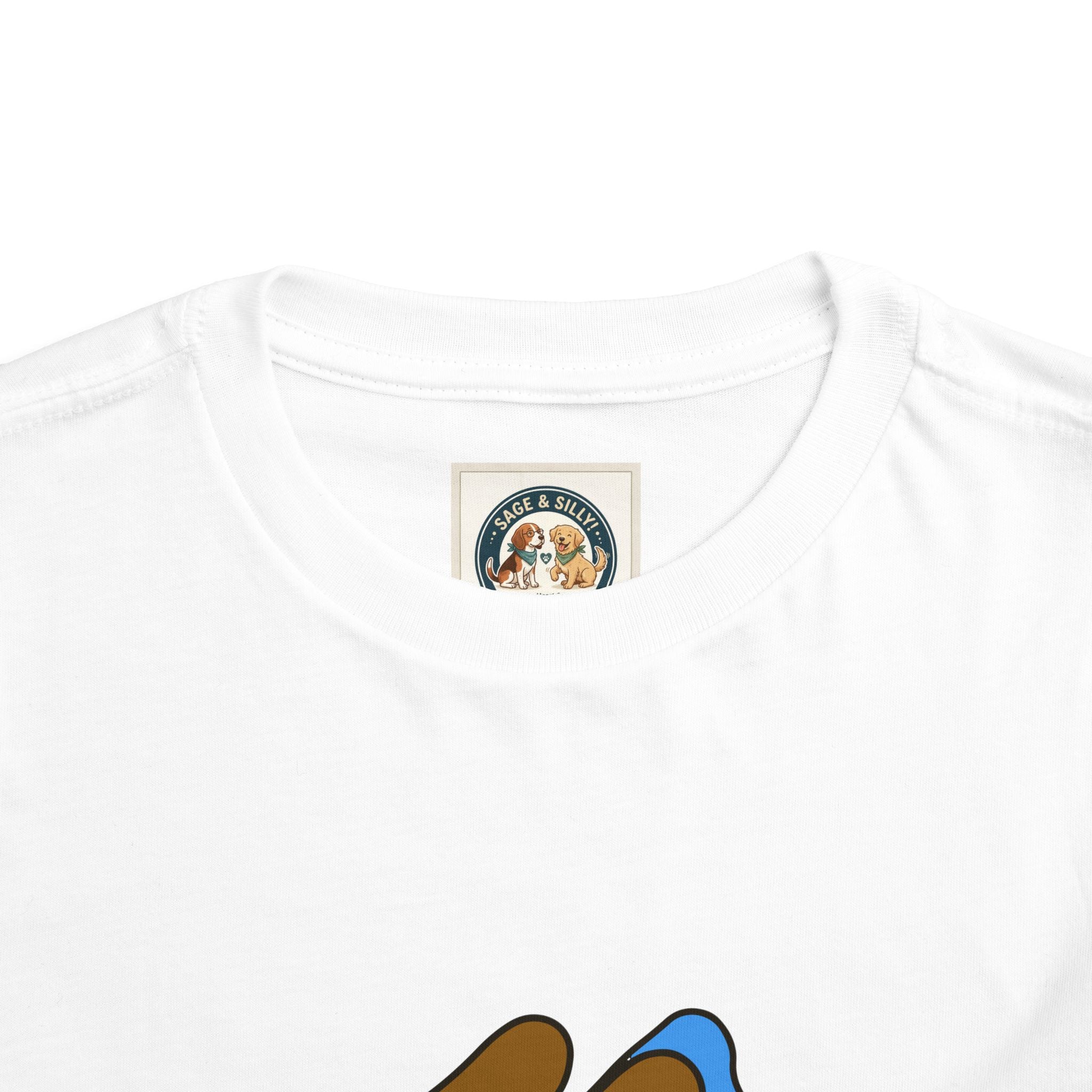 Toddler Tee – Cute Superhero Dog & Puppy Flight Graphic