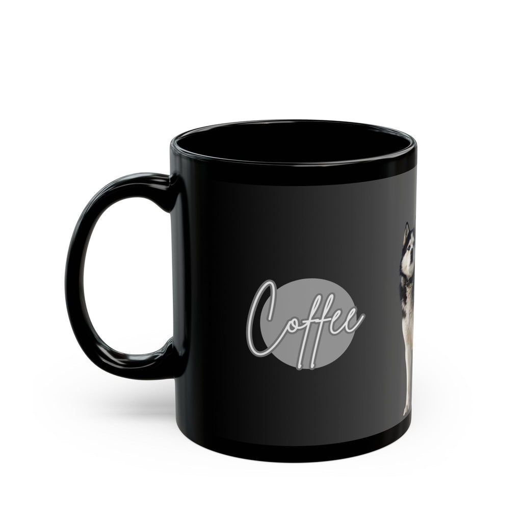 Siberian Husky Black Coffee Mug — 11oz/15oz Dog Lover Gift