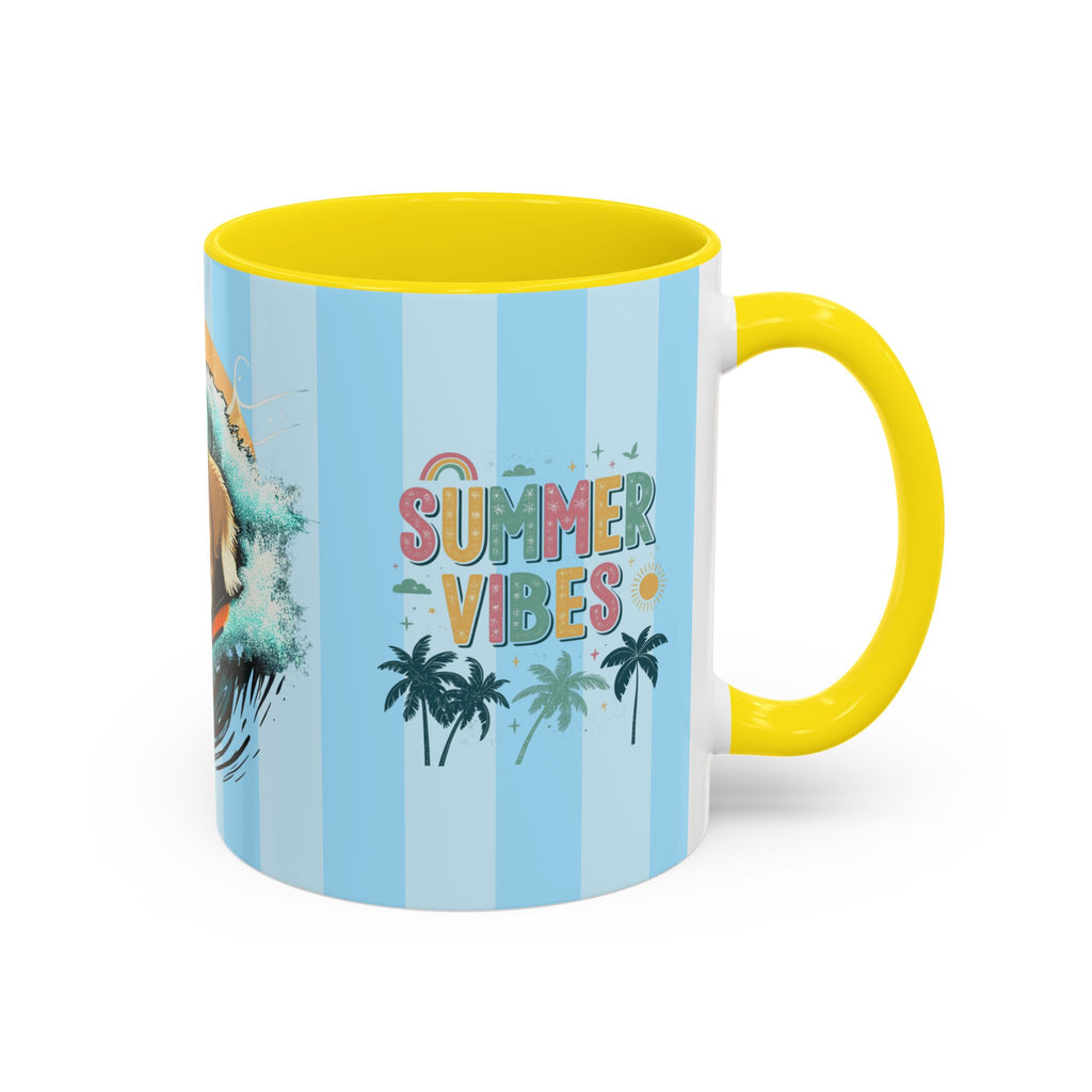Summer Vibes Corgi Surf Coffee Mug — Cute Dog Lover Gift (11/15 oz)