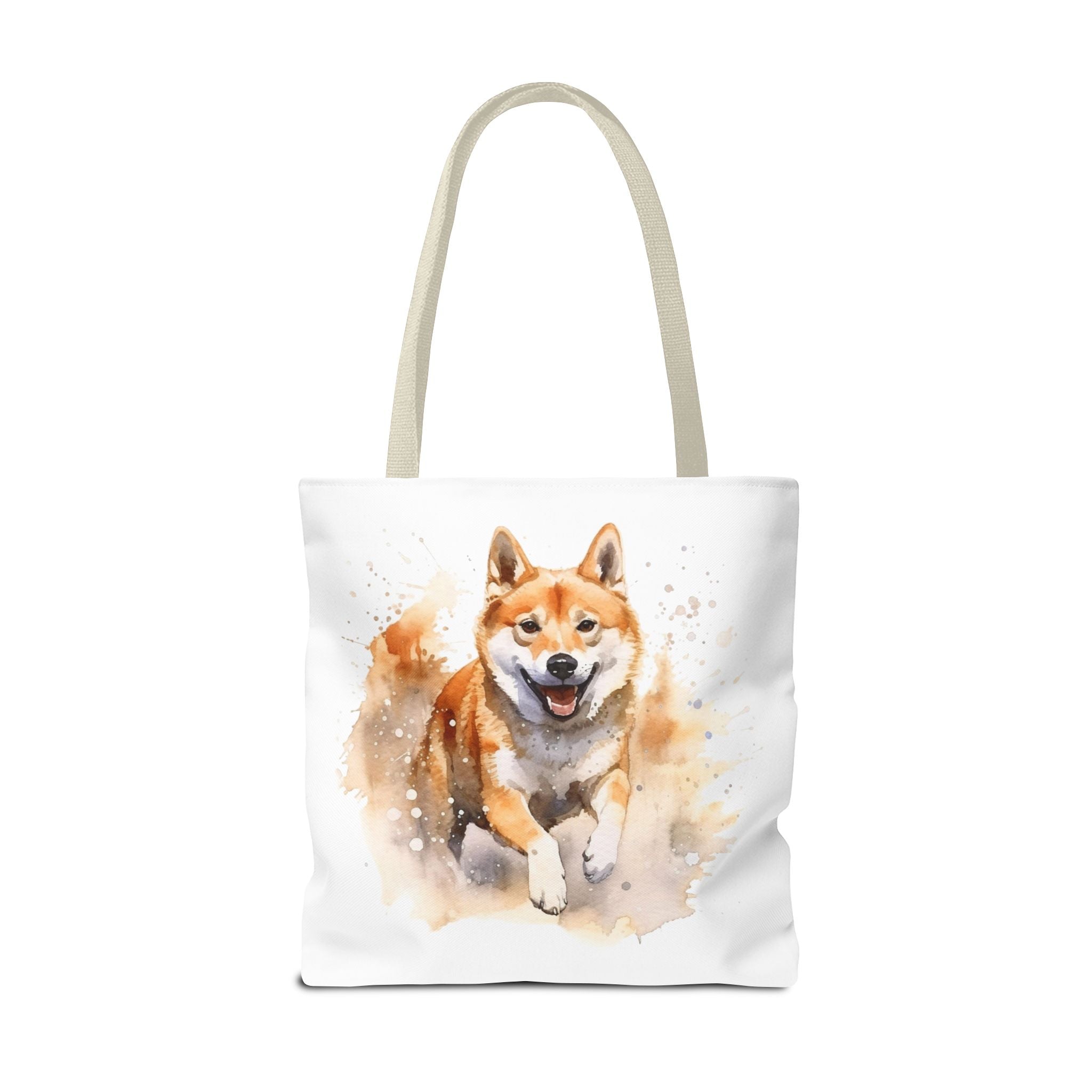 Shiba Inu Watercolor Tote Bag – Cute Running Dog All-Over Print