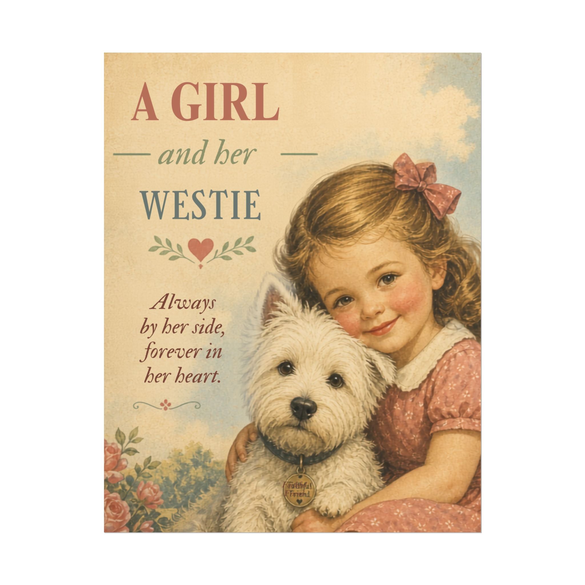 Westie Dog Poster — "A Girl and Her Westie" Vintage Art Print