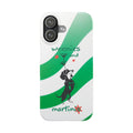 Weenies and Martinis Slim Phone Case – Dachshund Cocktail Green Stripe