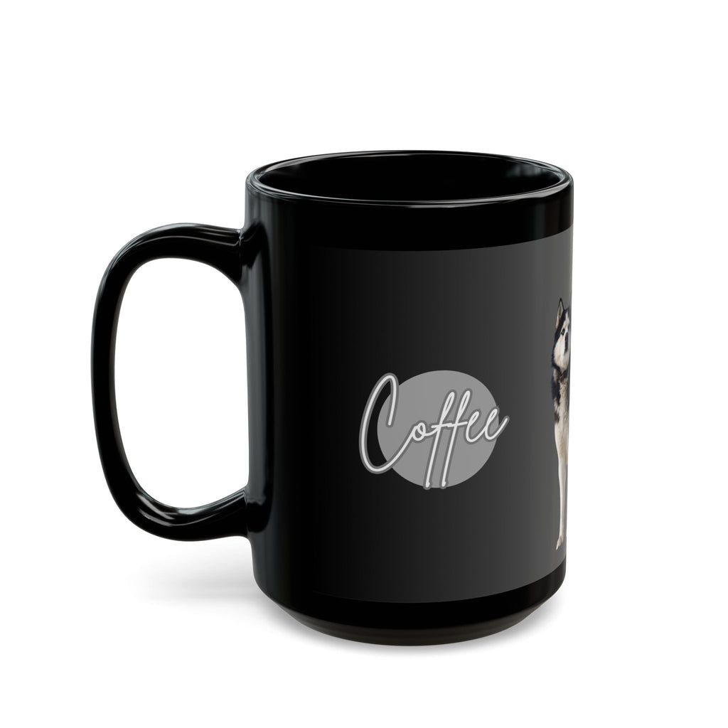 Siberian Husky Black Coffee Mug — 11oz/15oz Dog Lover Gift