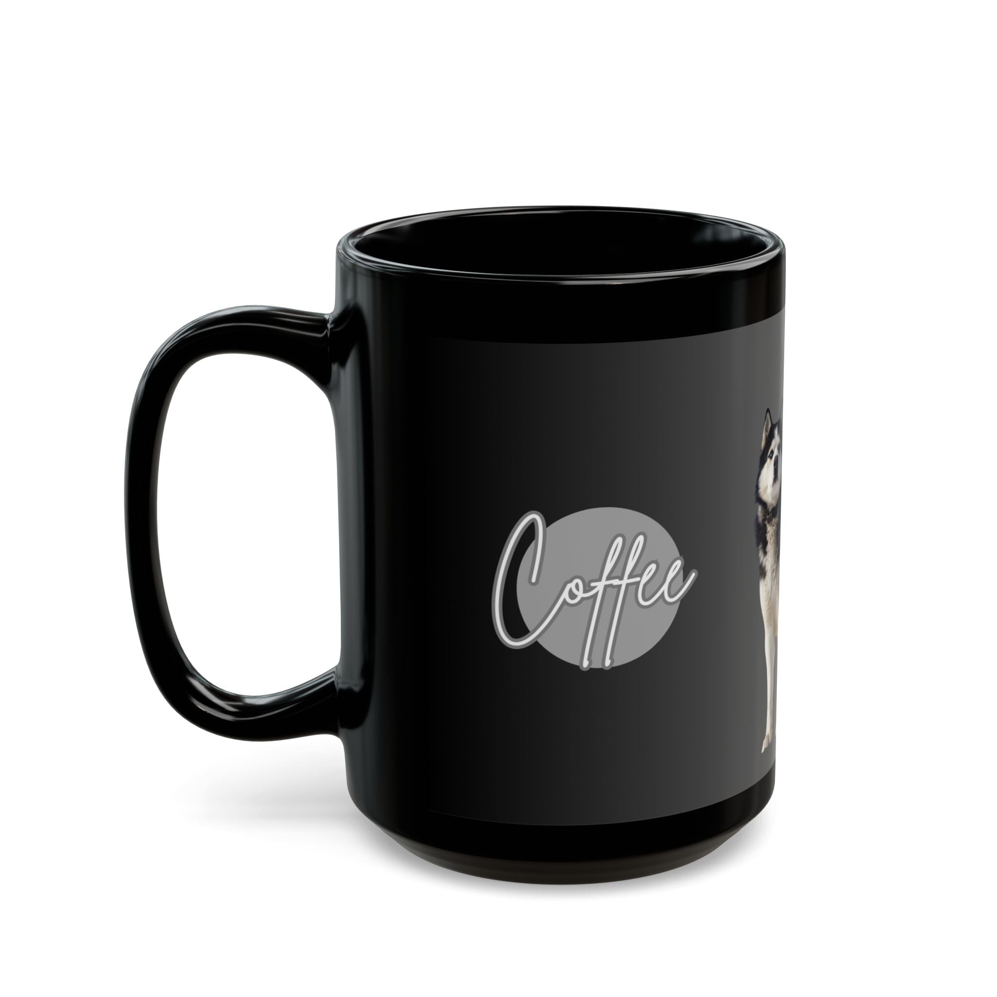 Siberian Husky Black Coffee Mug — 11oz/15oz Dog Lover Gift