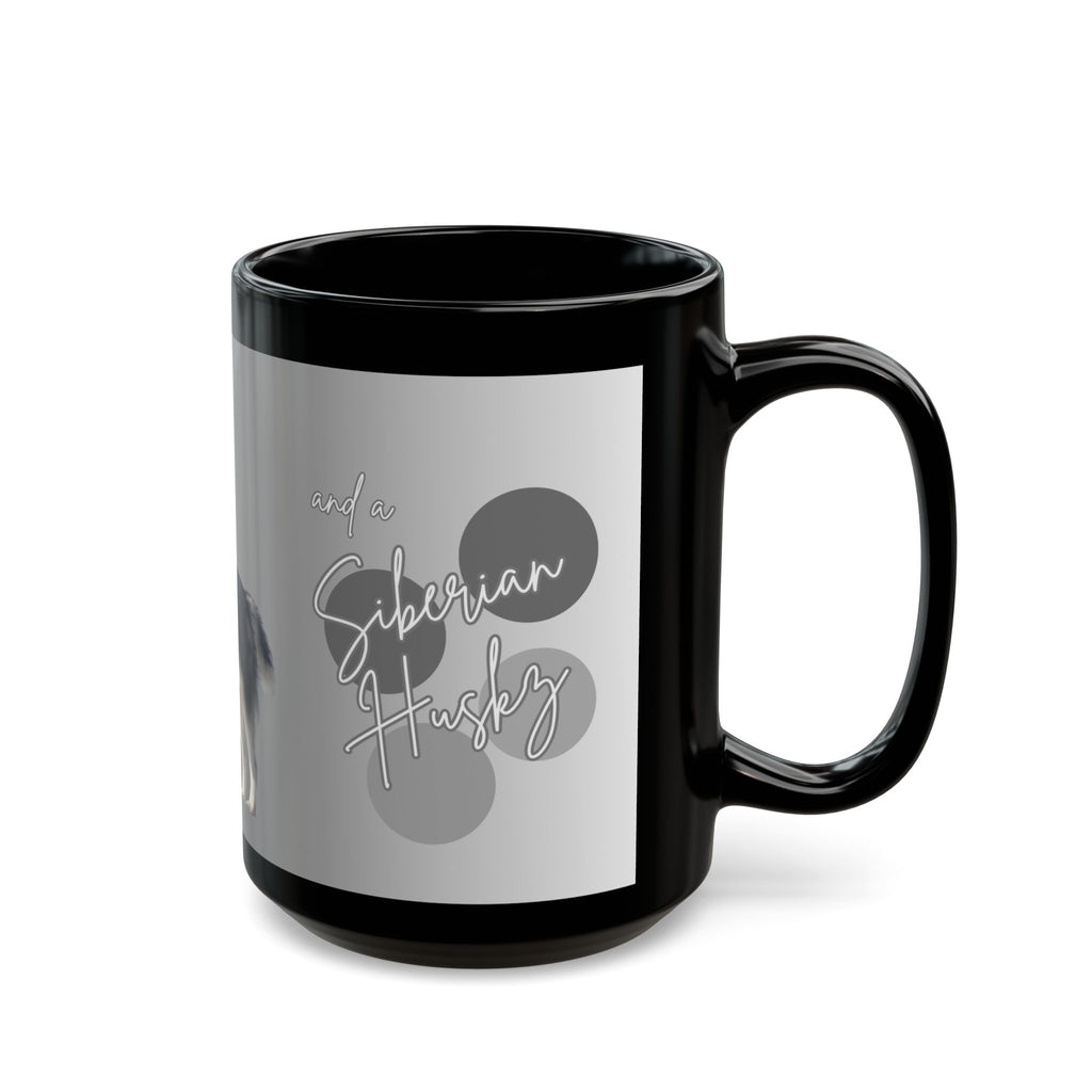 Siberian Husky Black Coffee Mug — 11oz/15oz Dog Lover Gift