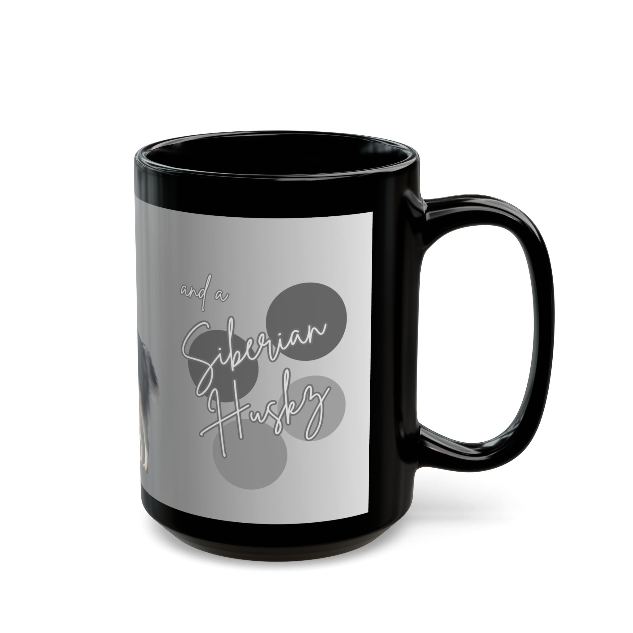 Siberian Husky Black Coffee Mug — 11oz/15oz Dog Lover Gift