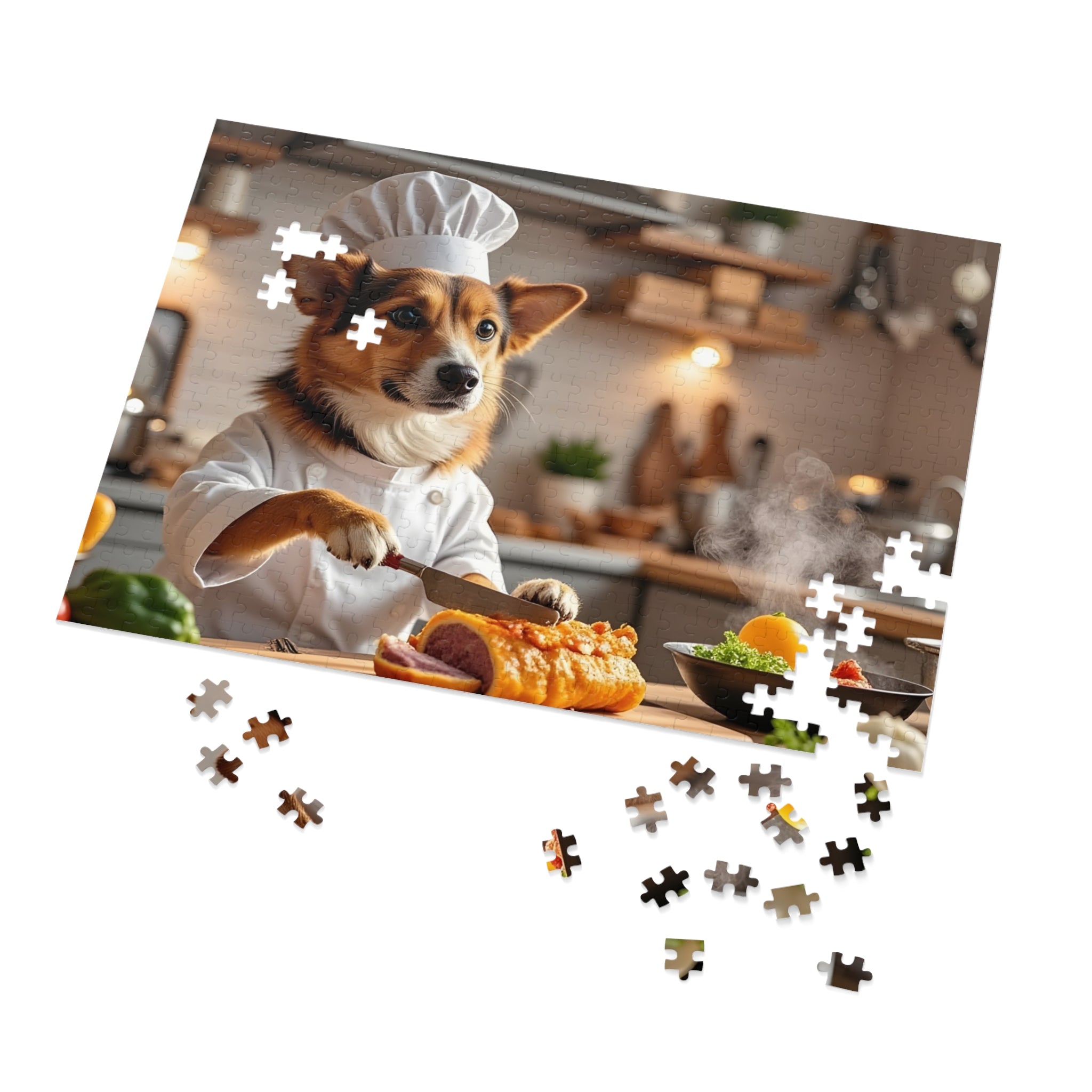 Corgi Chef Jigsaw Puzzle with Tin — Funny Dog Puzzle Gift for Kids & Adults