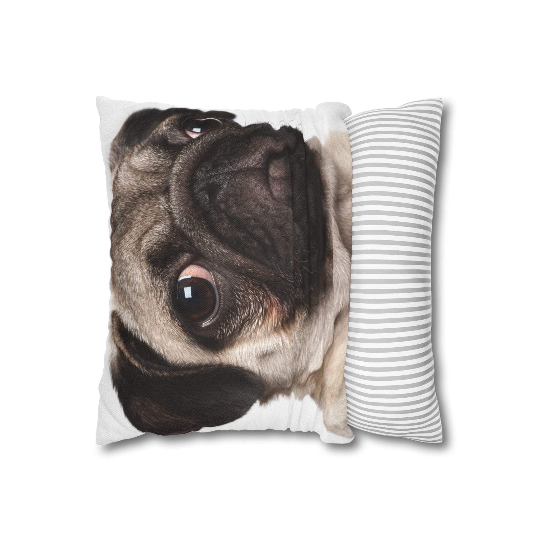 Pug Face Throw Pillowcase — Cute Dog Decorative Pillow Cover