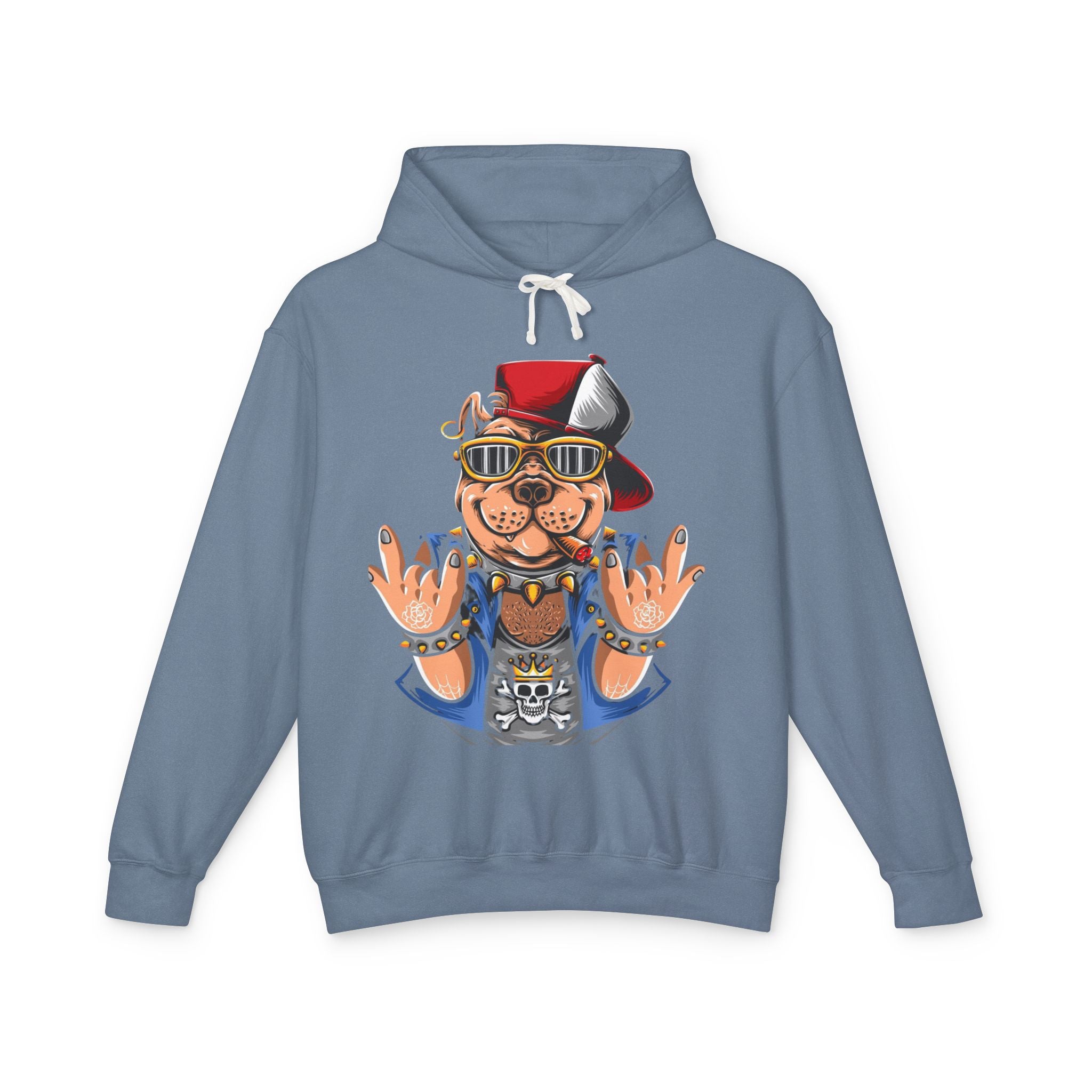 Gangster Bulldog Hoodie — Retro Cool Dog Graphic Sweatshirt