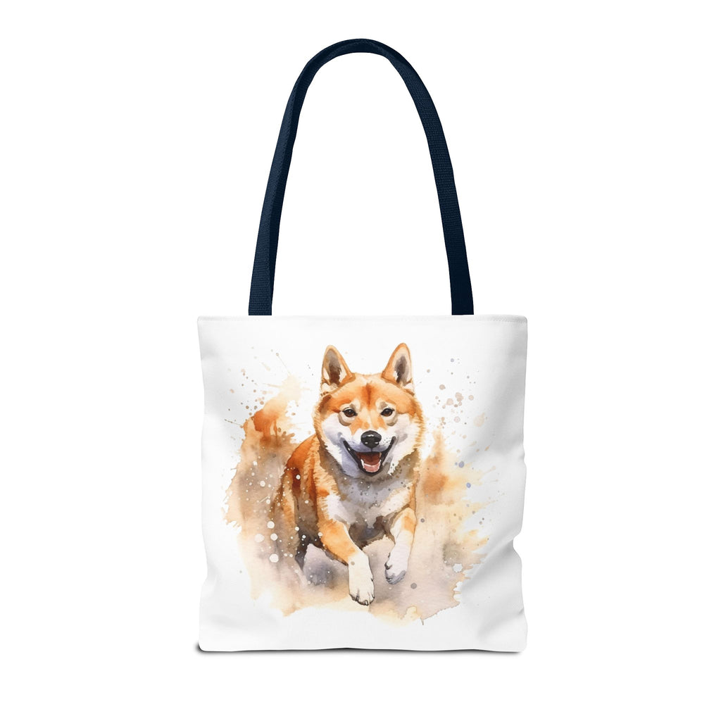 Shiba Inu Watercolor Tote Bag – Cute Running Dog All-Over Print