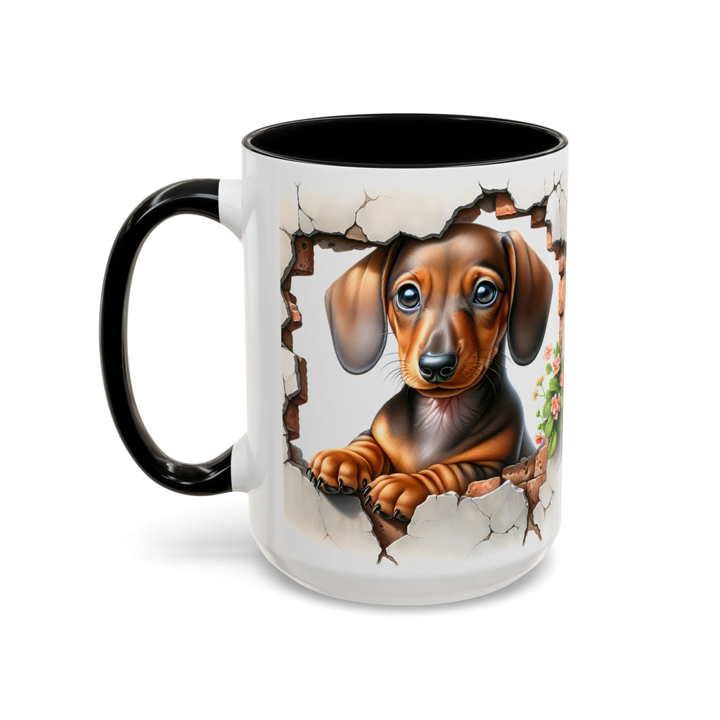 Dachshund Peek-A-Boo Coffee Mug — Cute Puppy Dog Gift