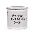Happy Father's Day Enamel Camping Mug — Cute Superdad Dog Design