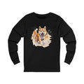 Shiba Inu Watercolor Long Sleeve Tee — Cute Dog Lover Shirt