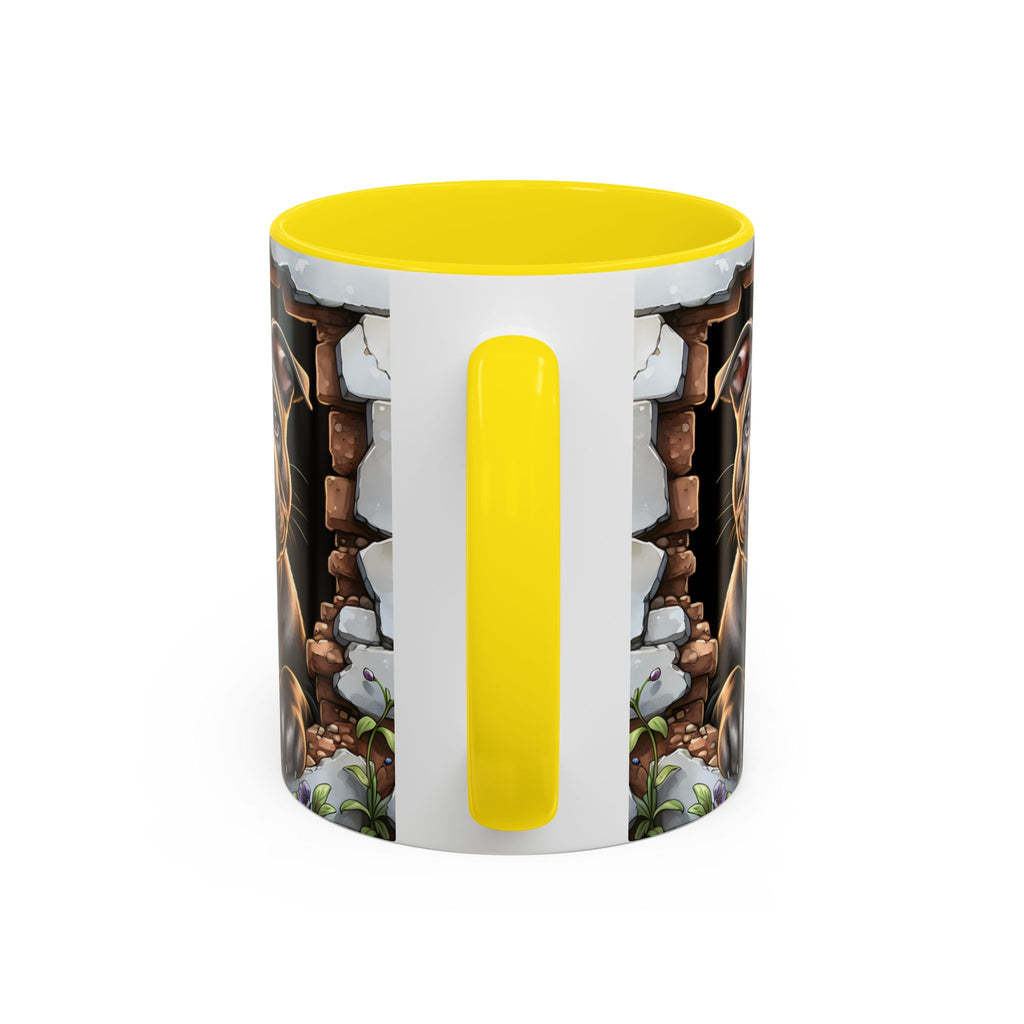 Pit Bull Puppy Peek Accent Coffee Mug – Cute Dog Lover Gift (11/15oz)