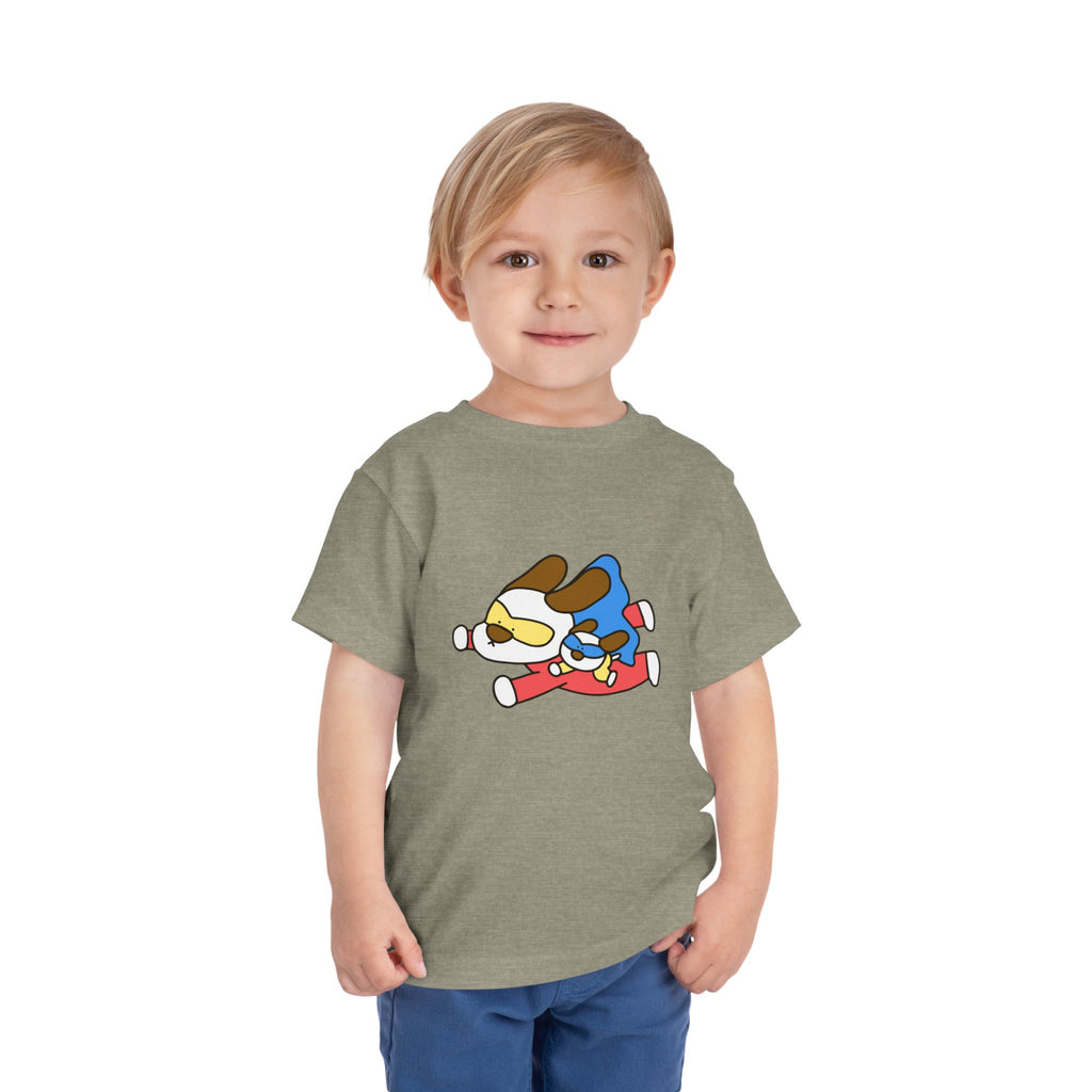 Toddler Tee – Cute Superhero Dog & Puppy Flight Graphic
