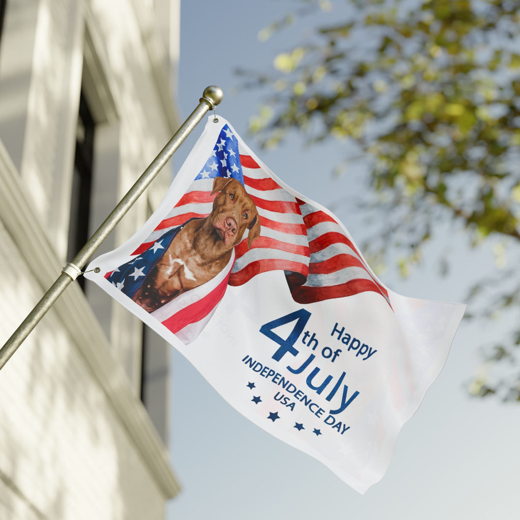 4th of July Dog Flag — Double-Sided American Independence Day Garden Banner
