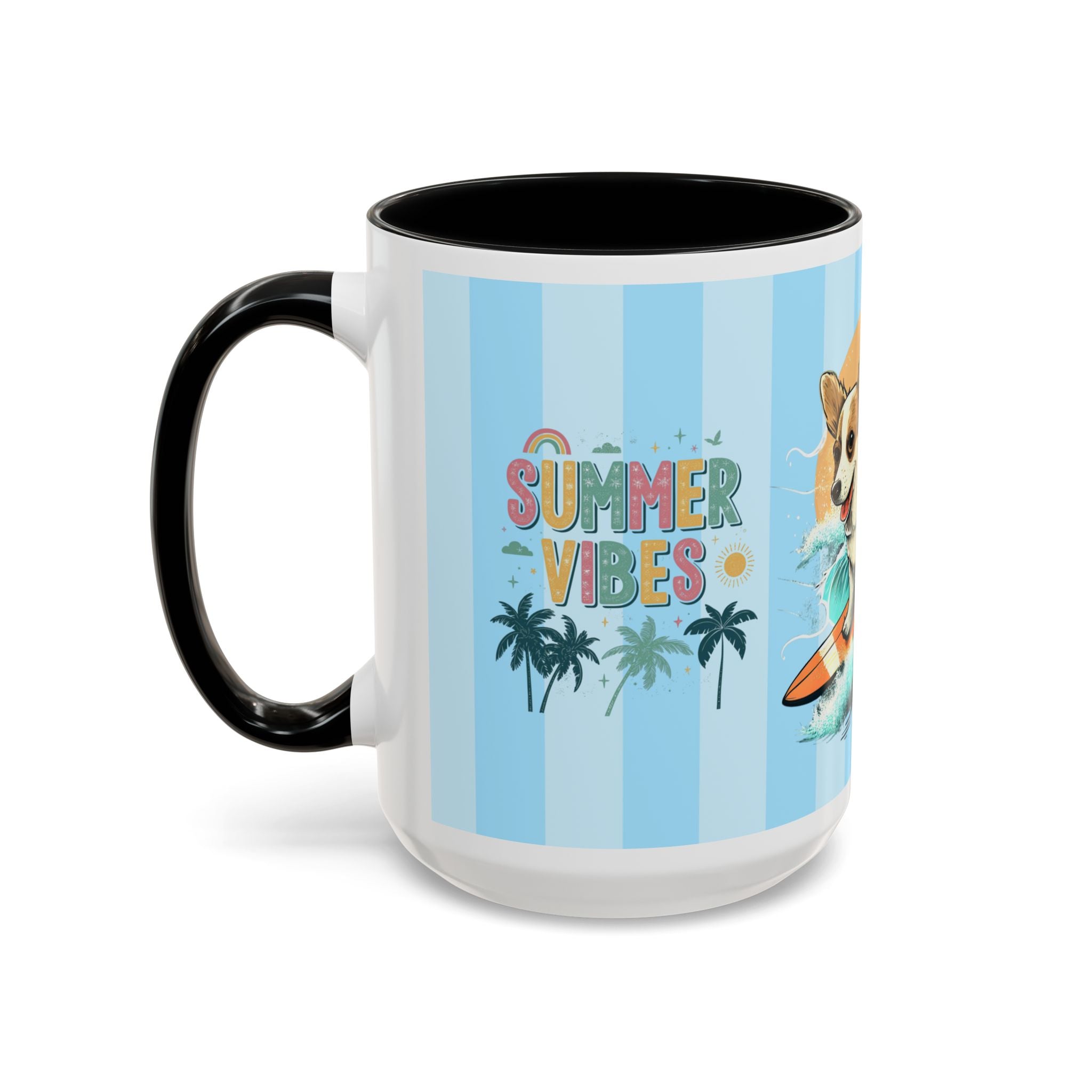 Summer Vibes Corgi Surf Coffee Mug — Cute Dog Lover Gift (11/15 oz)