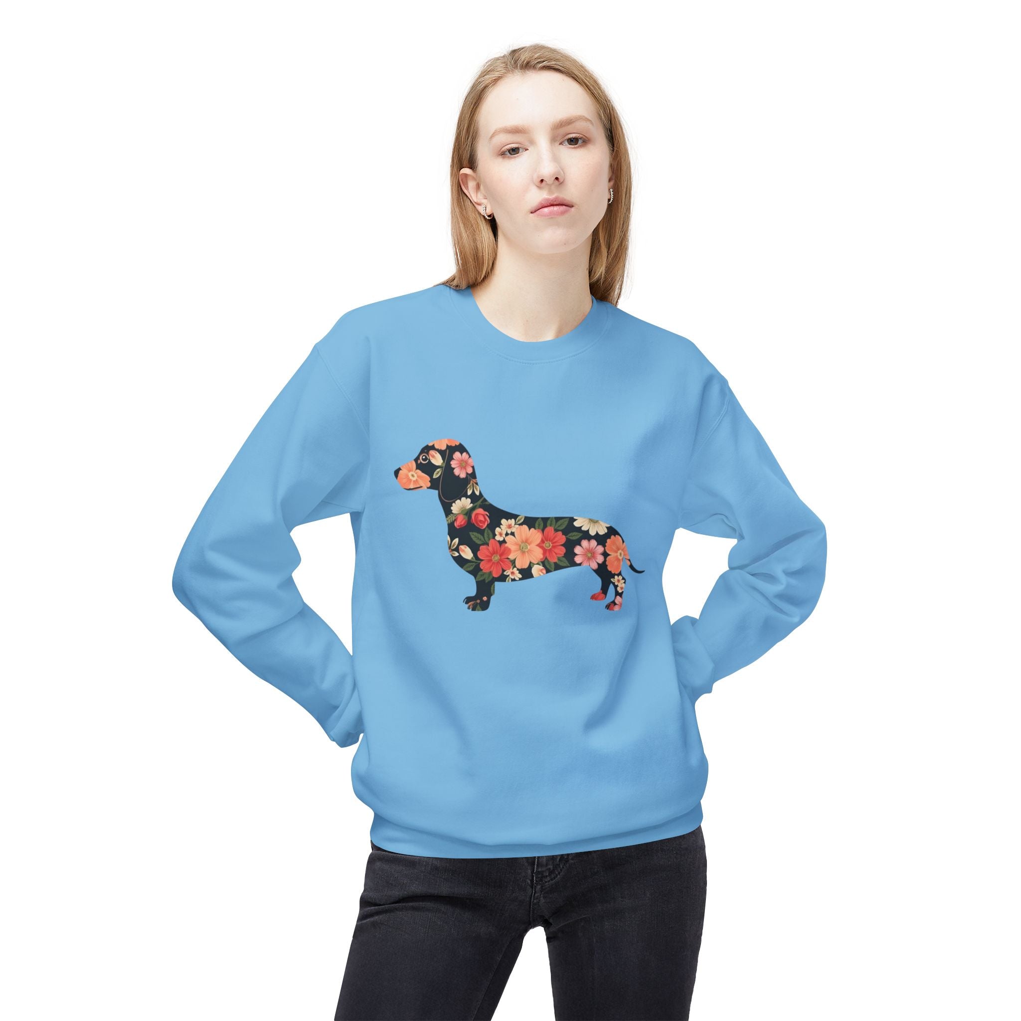 Floral Dachshund Crewneck Sweatshirt