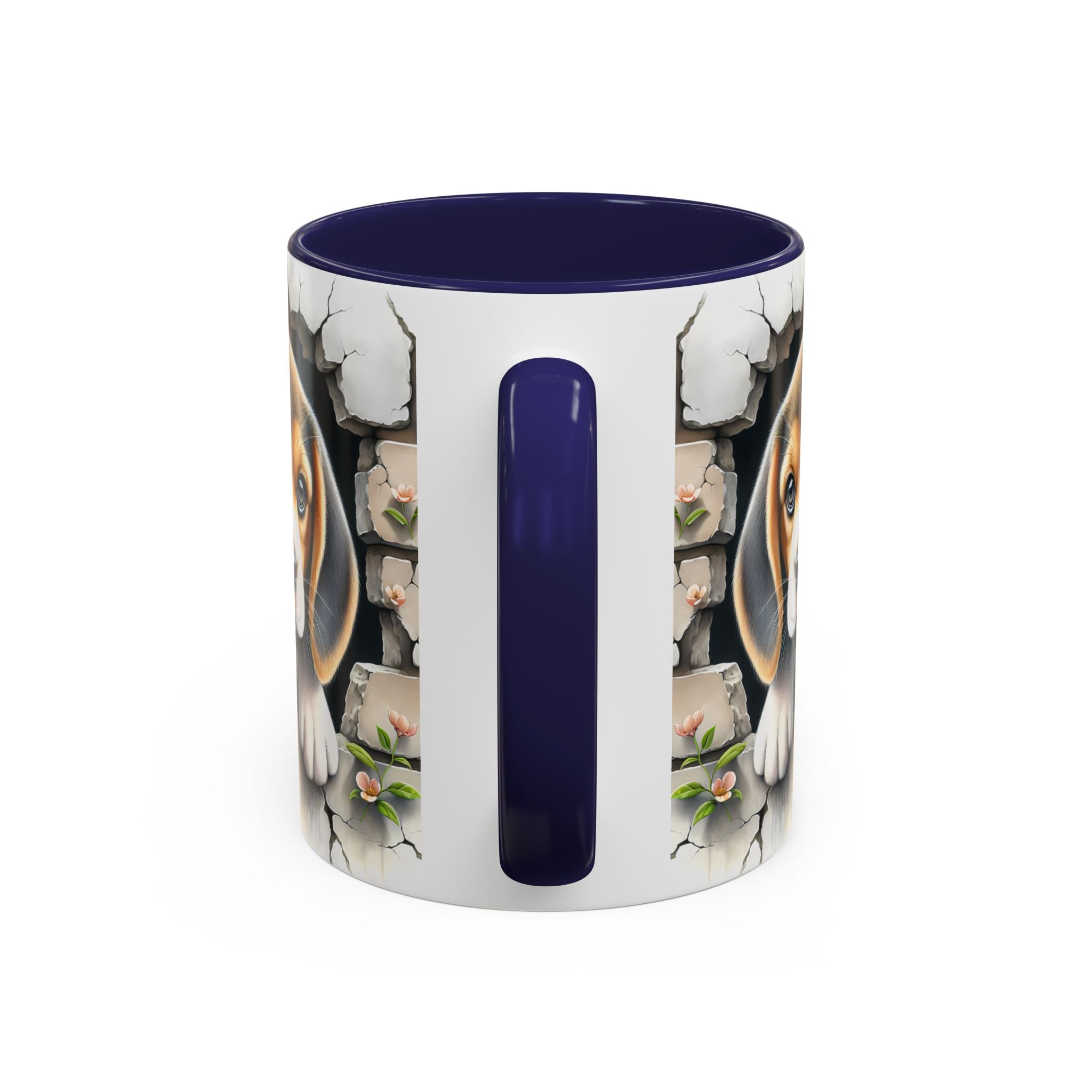 Beagle Puppy Peek Accent Coffee Mug – Cute Dog Gift (11/15 oz)