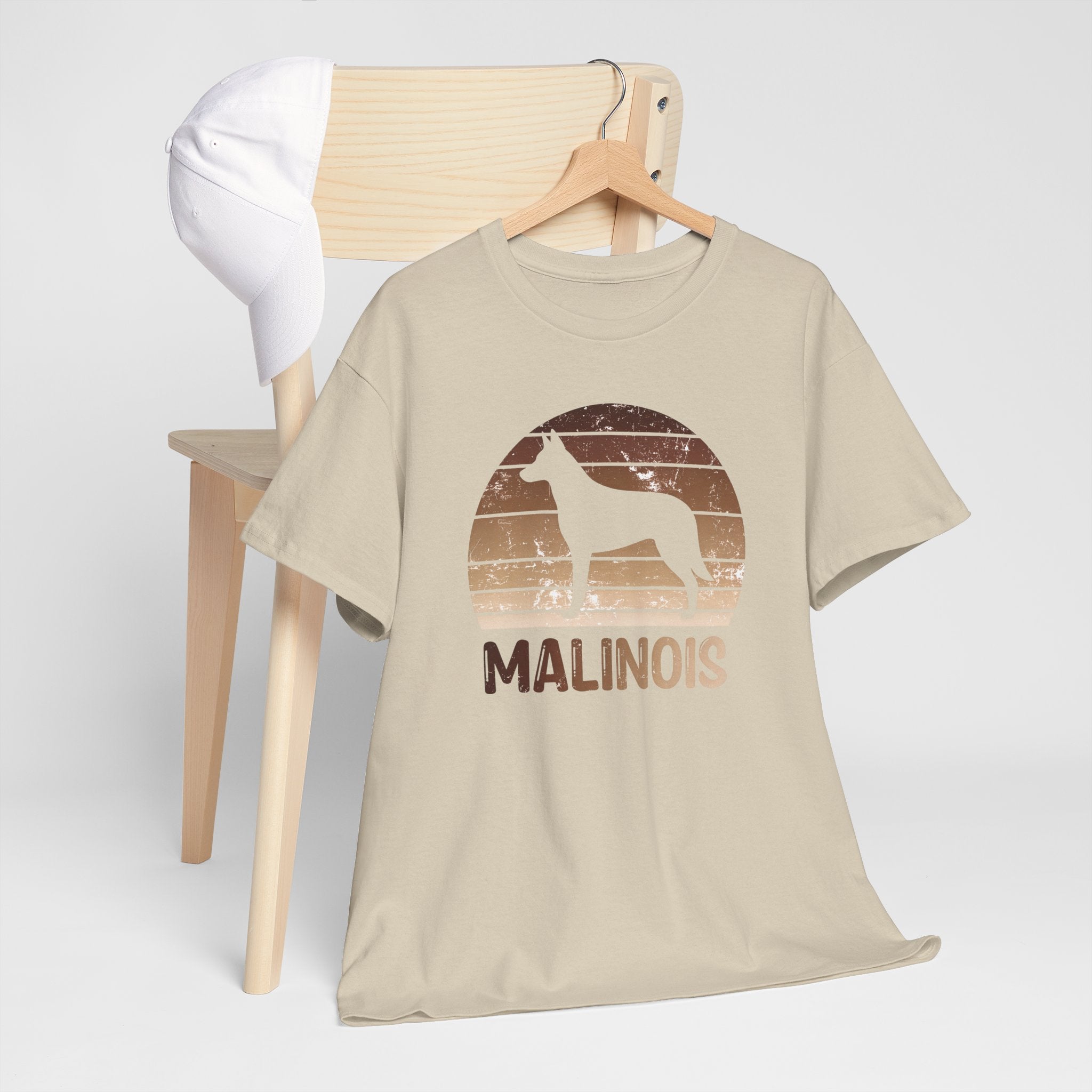 Belgian Malinois Retro Sunset T-Shirt – Unisex Dog Lover Graphic Tee