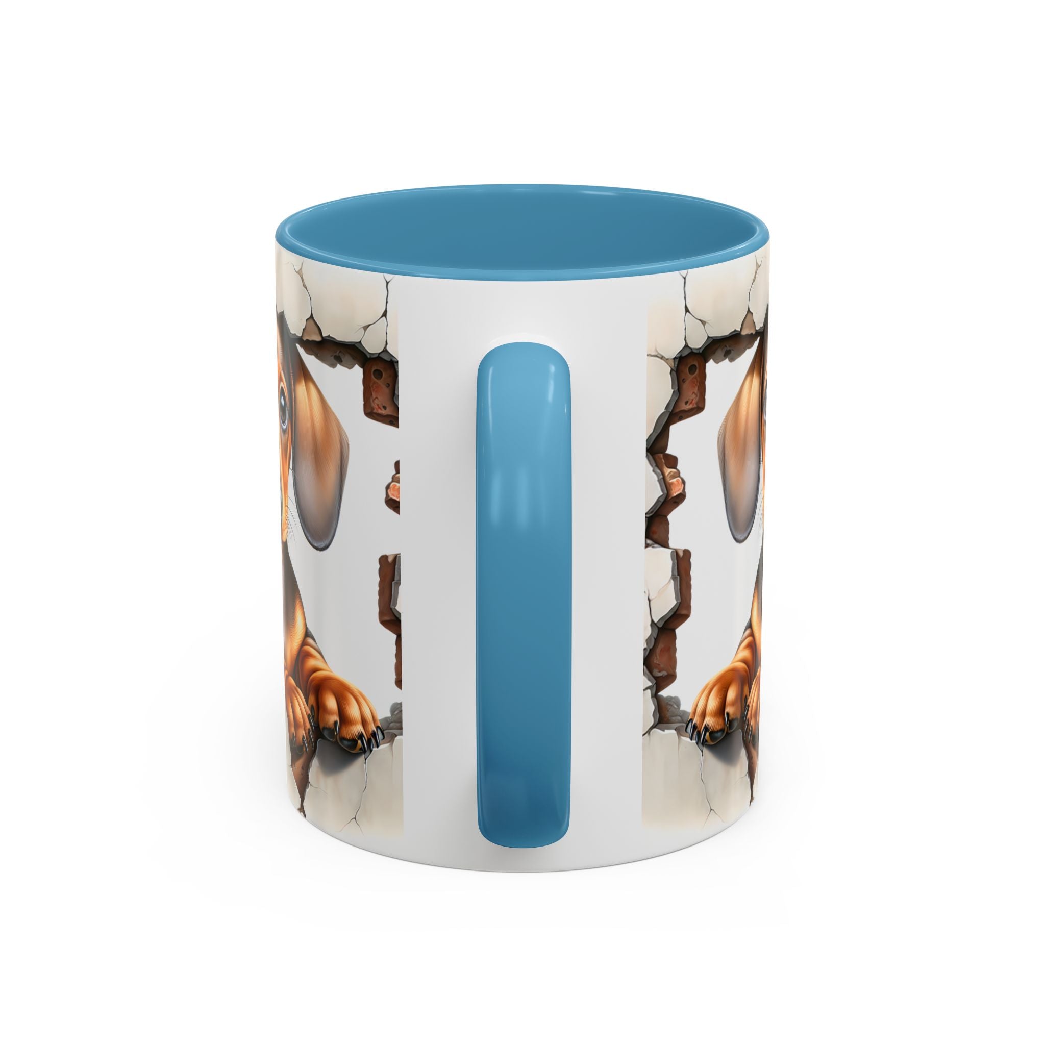Dachshund Peek-A-Boo Accent Coffee Mug — Cute Puppy Dog Gift (11/15oz)