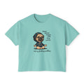 Women's Boxy Tee — Meditating Pug 'Inner Peace Begins With Four Words: Not My Fucking Problem' Graphic