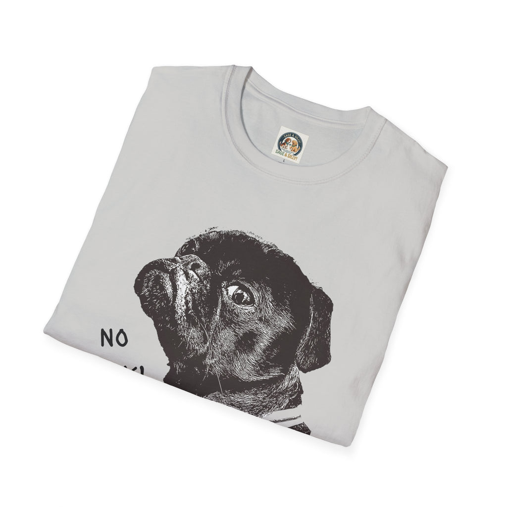 Pug Portrait T-Shirt — 'No Way!' Funny Dog Graphic Tee