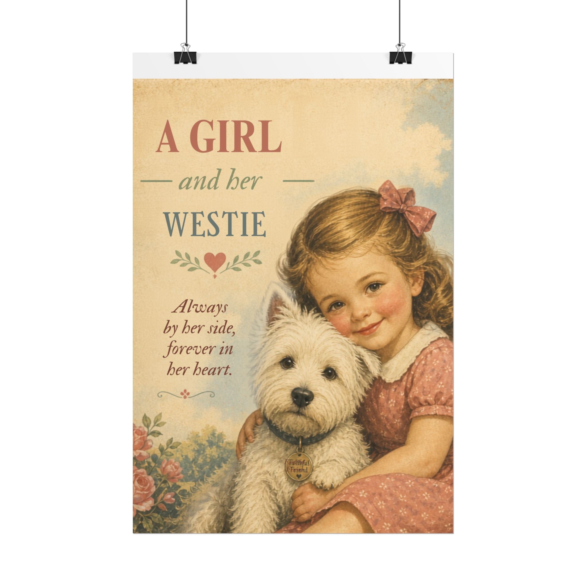 Westie Dog Poster — "A Girl and Her Westie" Vintage Art Print