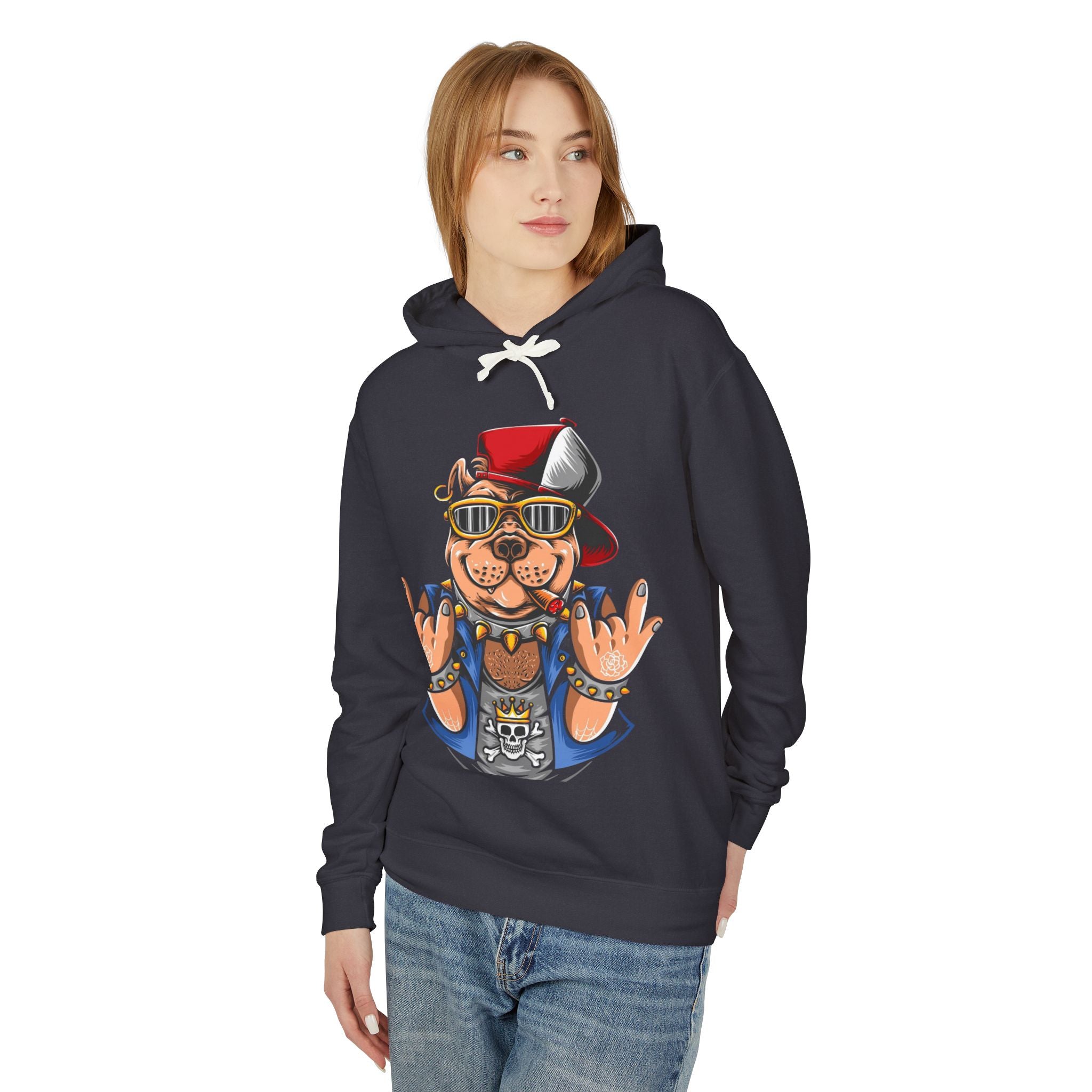 Gangster Bulldog Hoodie — Retro Cool Dog Graphic Sweatshirt