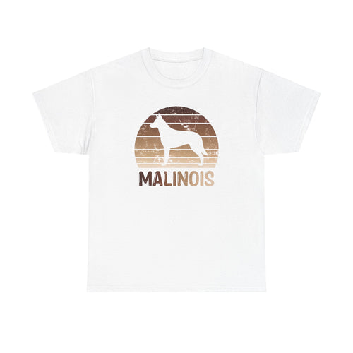 Belgian Malinois Retro Sunset T-Shirt – Unisex Dog Lover Graphic Tee