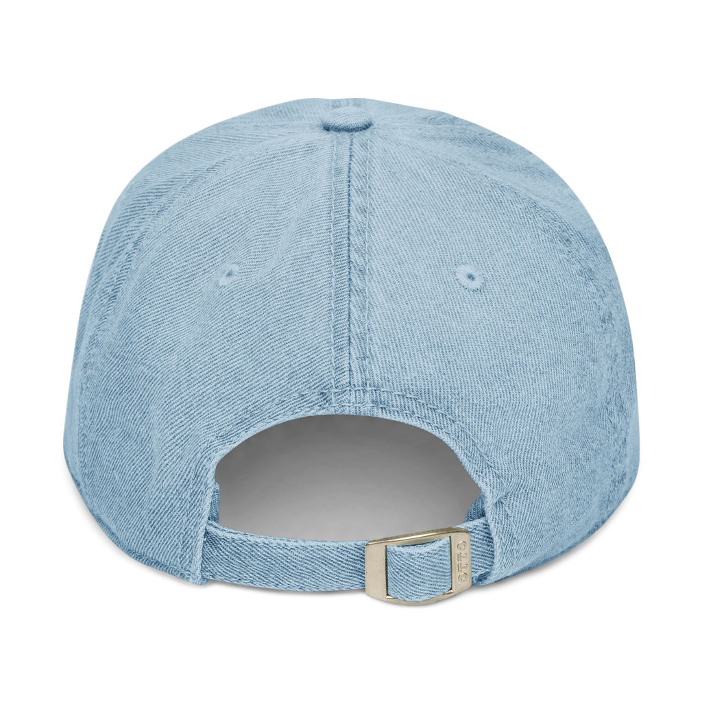 Embroidered Green Floral Pug Denim Hat — Vintage Casual Baseball Cap