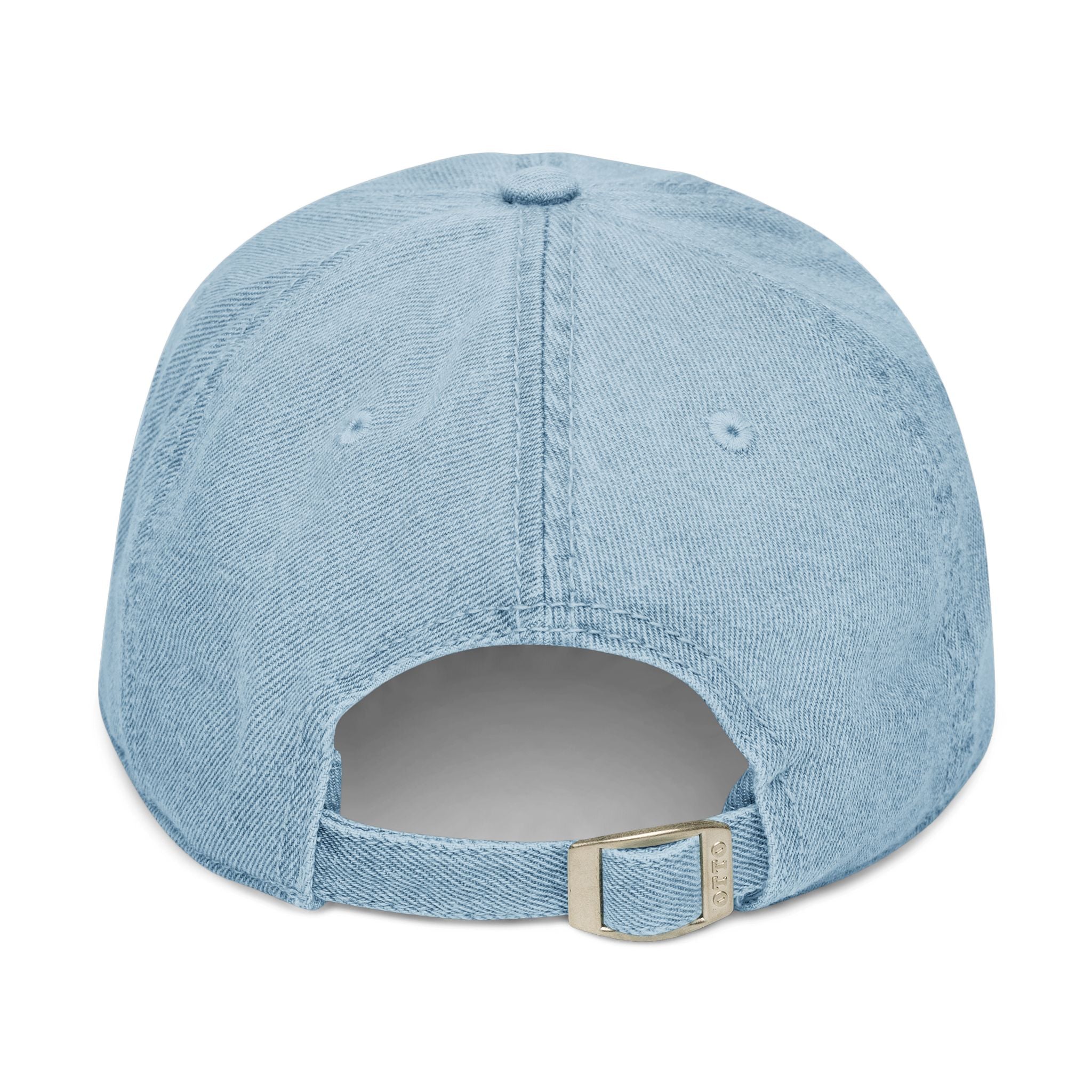 Embroidered Green Floral Pug Denim Hat — Vintage Casual Baseball Cap