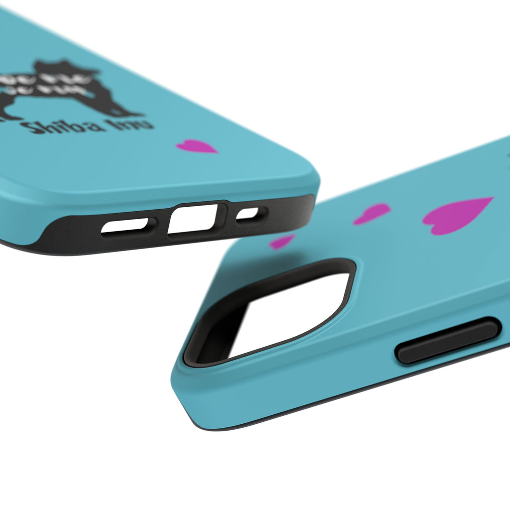 Shiba Inu Phone Case – "Love Me Love My Shiba Inu" Impact-Resistant Case, Cute Heart Design