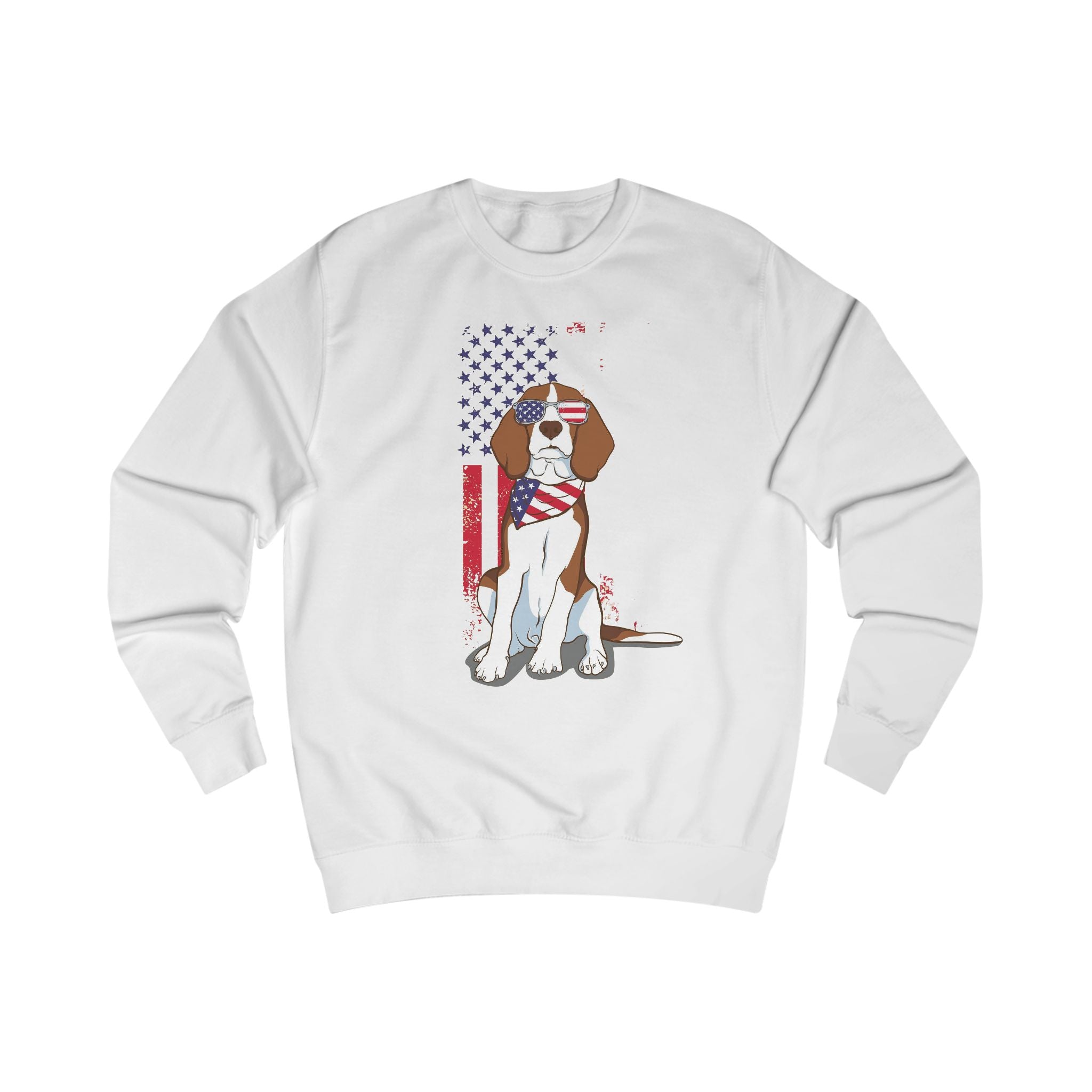 Patriotic Beagle Sweatshirt – "I Love My America" USA Flag Pullover