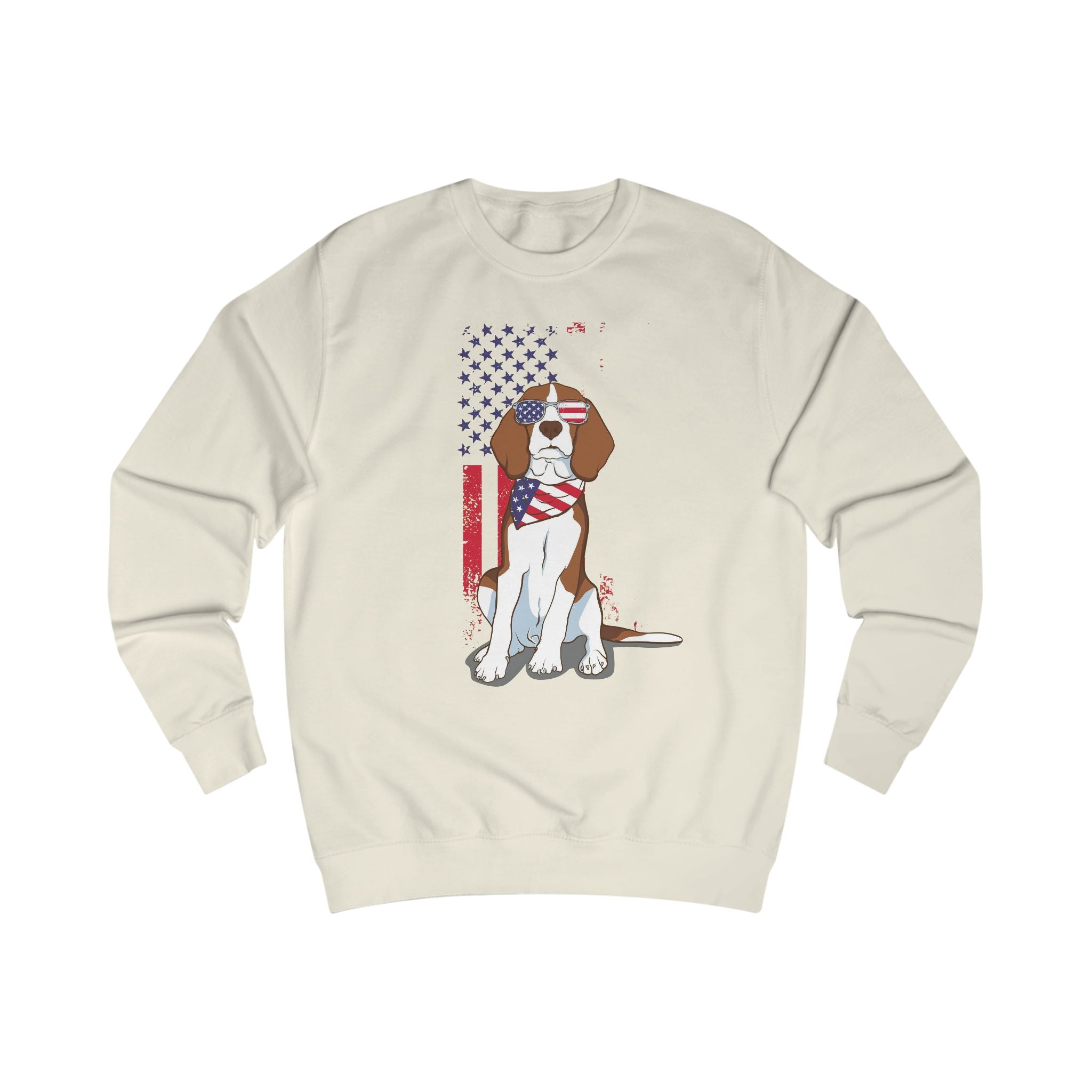 Patriotic Beagle Sweatshirt – "I Love My America" USA Flag Pullover