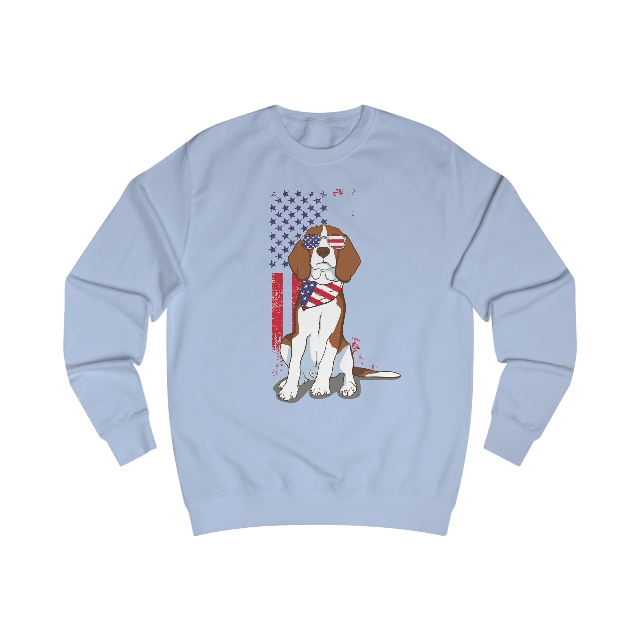 Patriotic Beagle Sweatshirt – "I Love My America" USA Flag Pullover