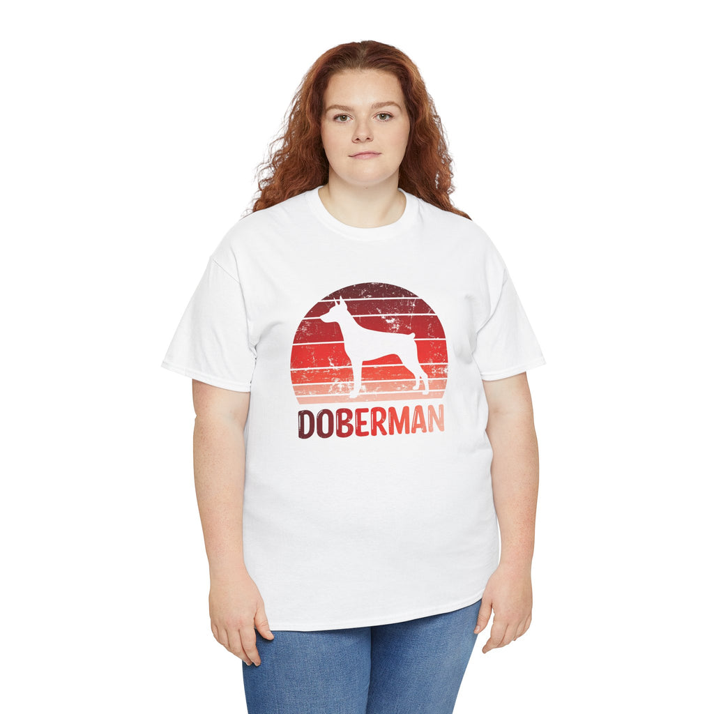 Doberman Retro Sunset T-Shirt – Unisex Dog Lover Graphic Tee