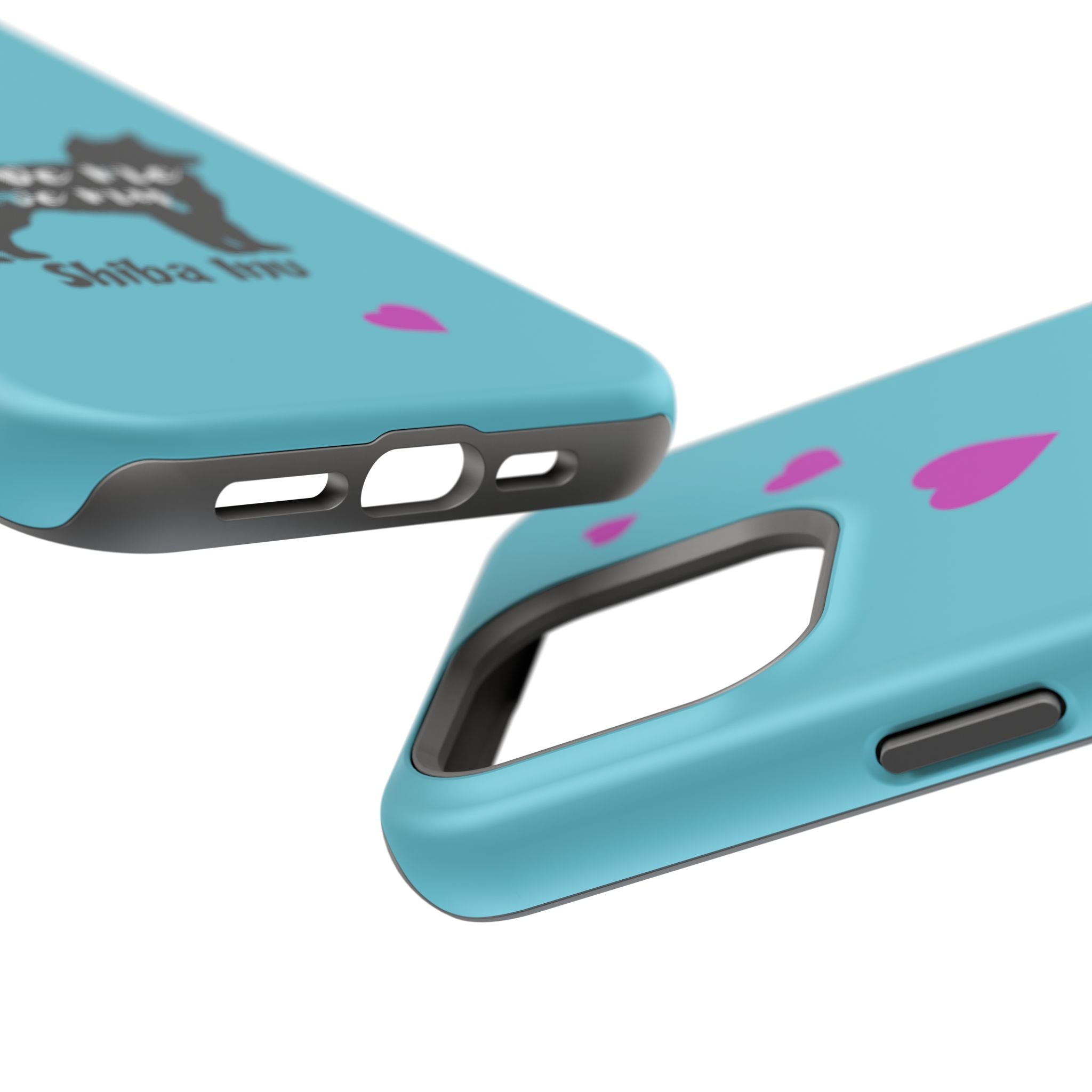 Shiba Inu Phone Case – "Love Me Love My Shiba Inu" Impact-Resistant Case, Cute Heart Design