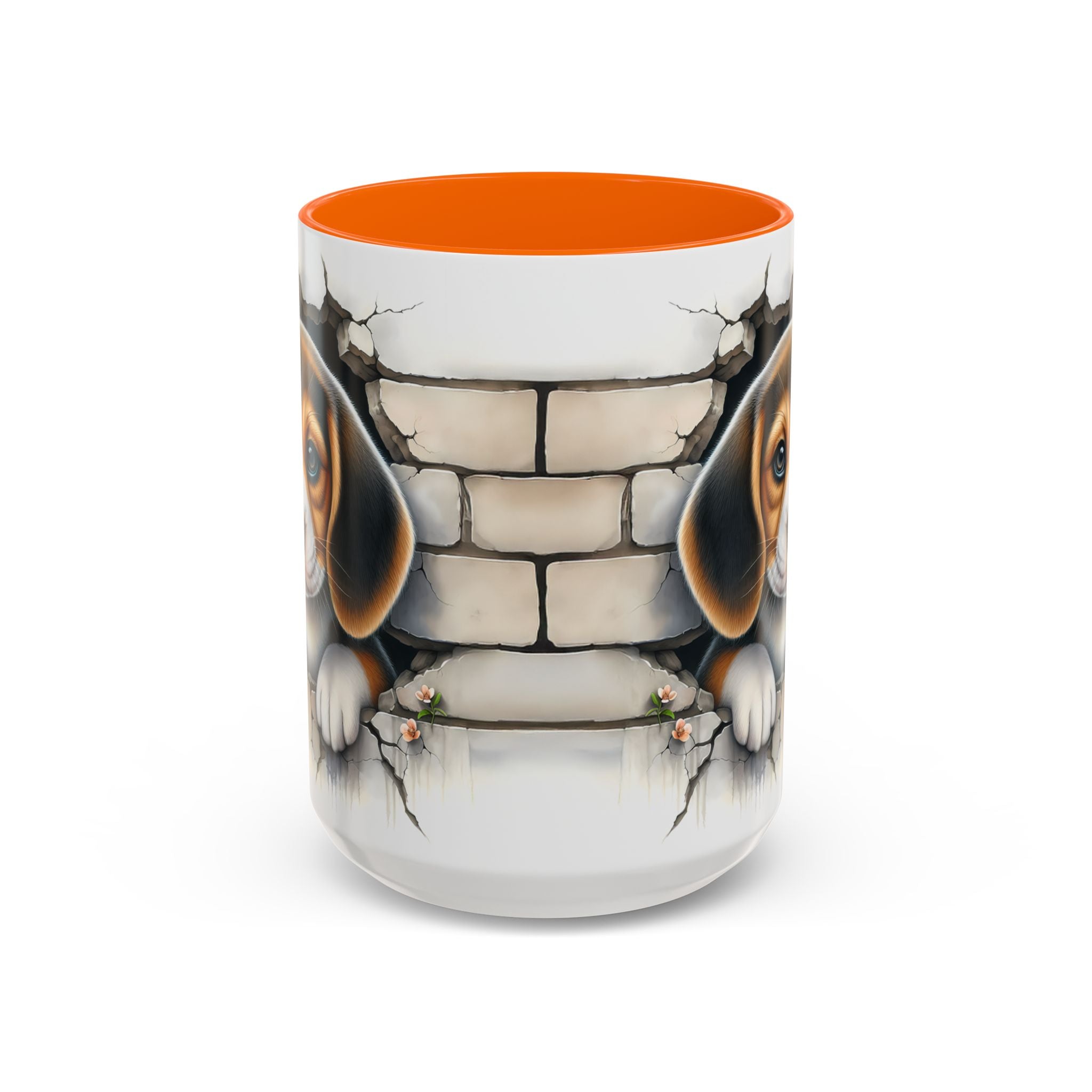 Beagle Puppy Peek Accent Coffee Mug – Cute Dog Gift (11/15 oz)