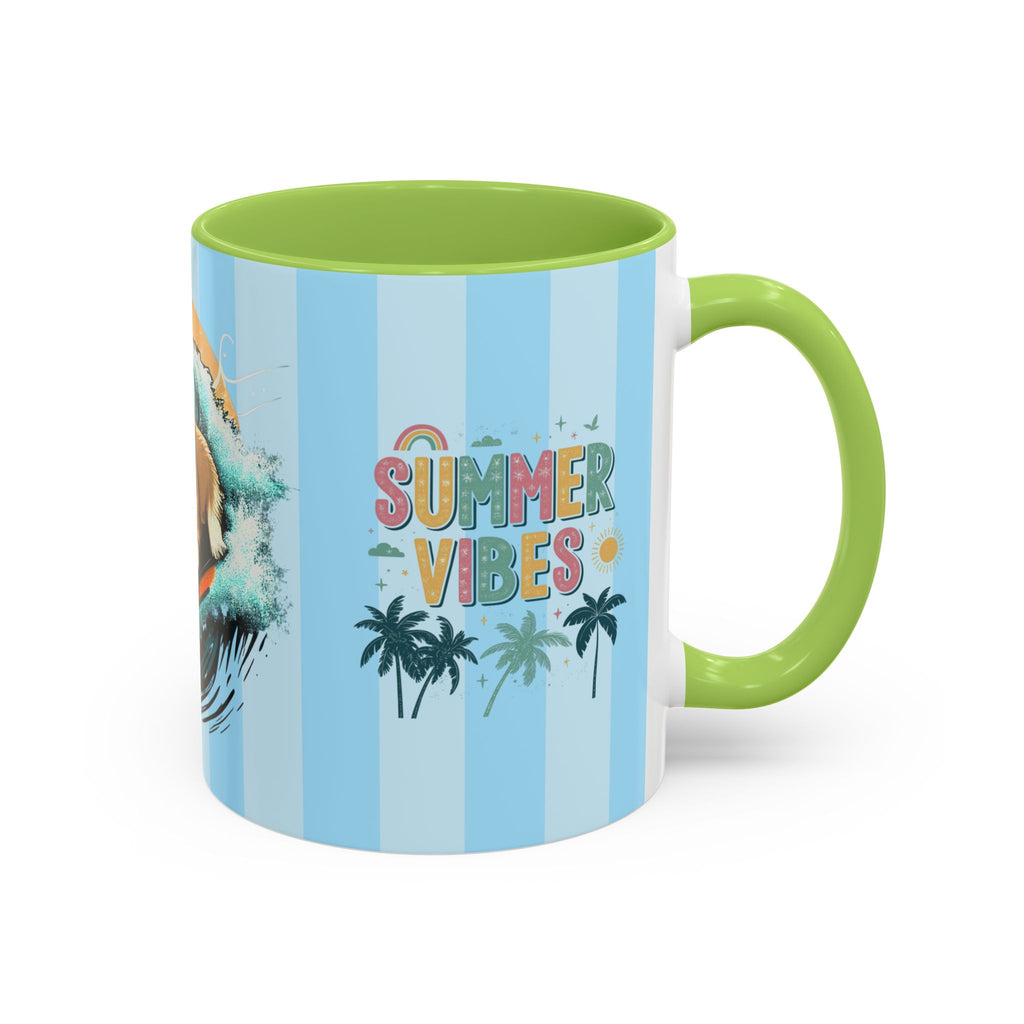 Summer Vibes Corgi Surf Coffee Mug — Cute Dog Lover Gift (11/15 oz)