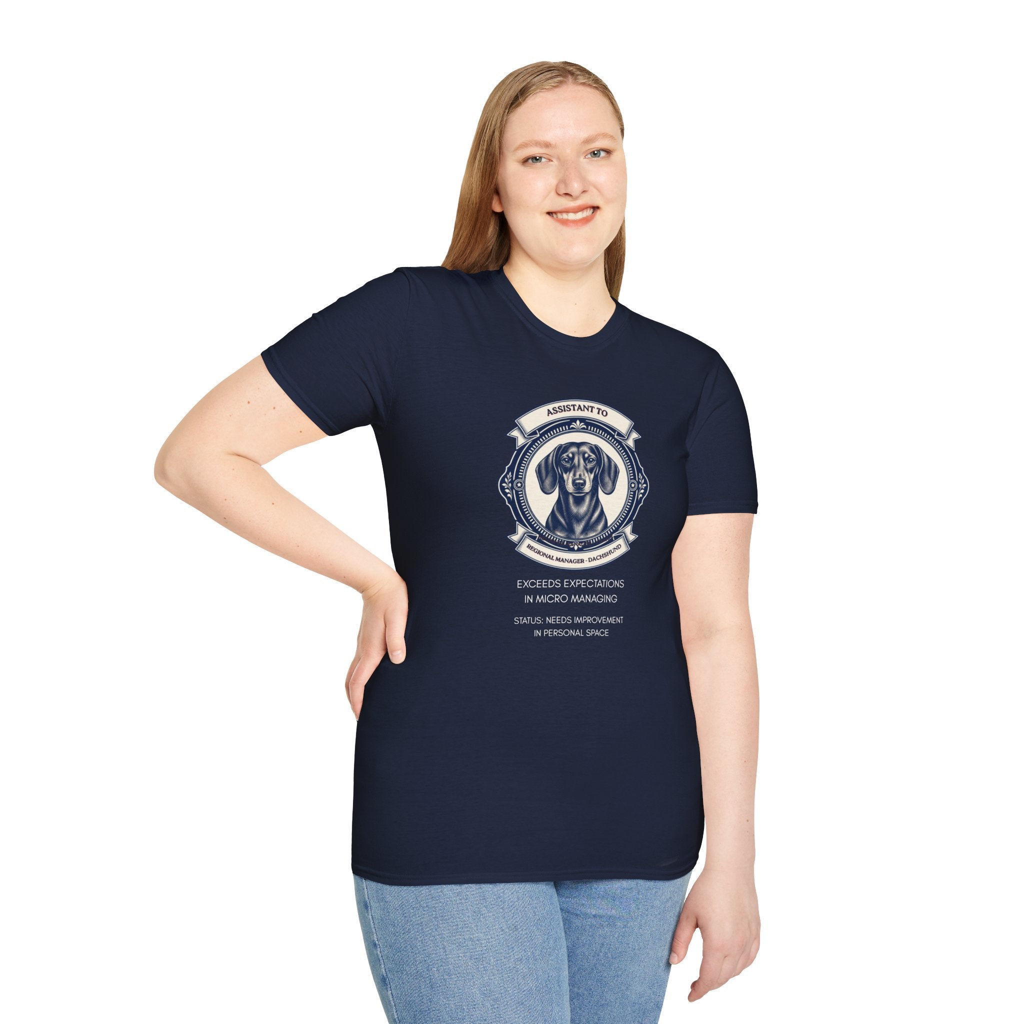 Dachshund Assistant T-Shirt — "Assistant to the Regional Manager" Funny Dog Tee